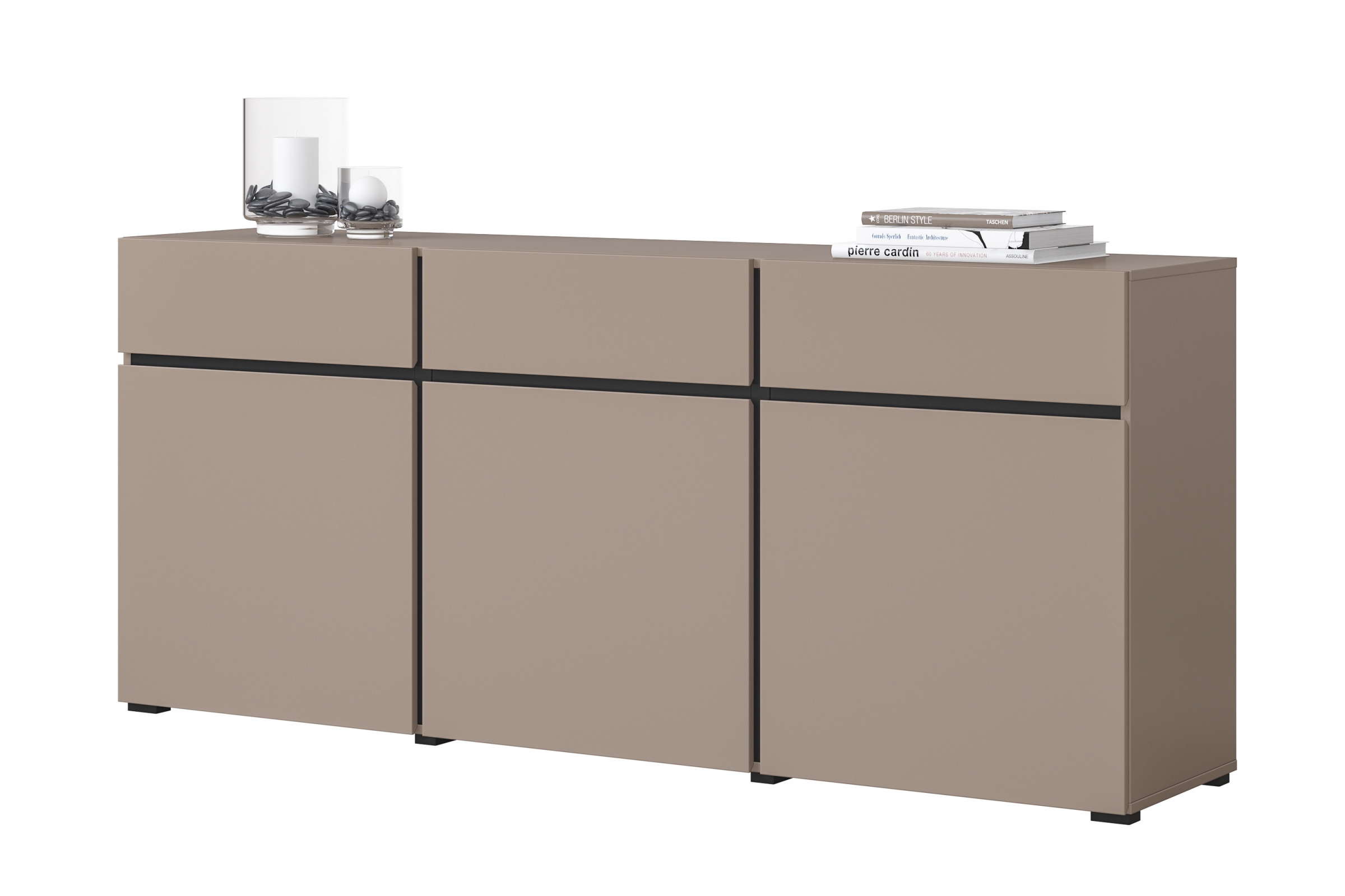 Komoda Cross 180 cm se zásuvkami - congo / černá Komoda Cross 43 s zásuvkami 180 cm - congo / Černý