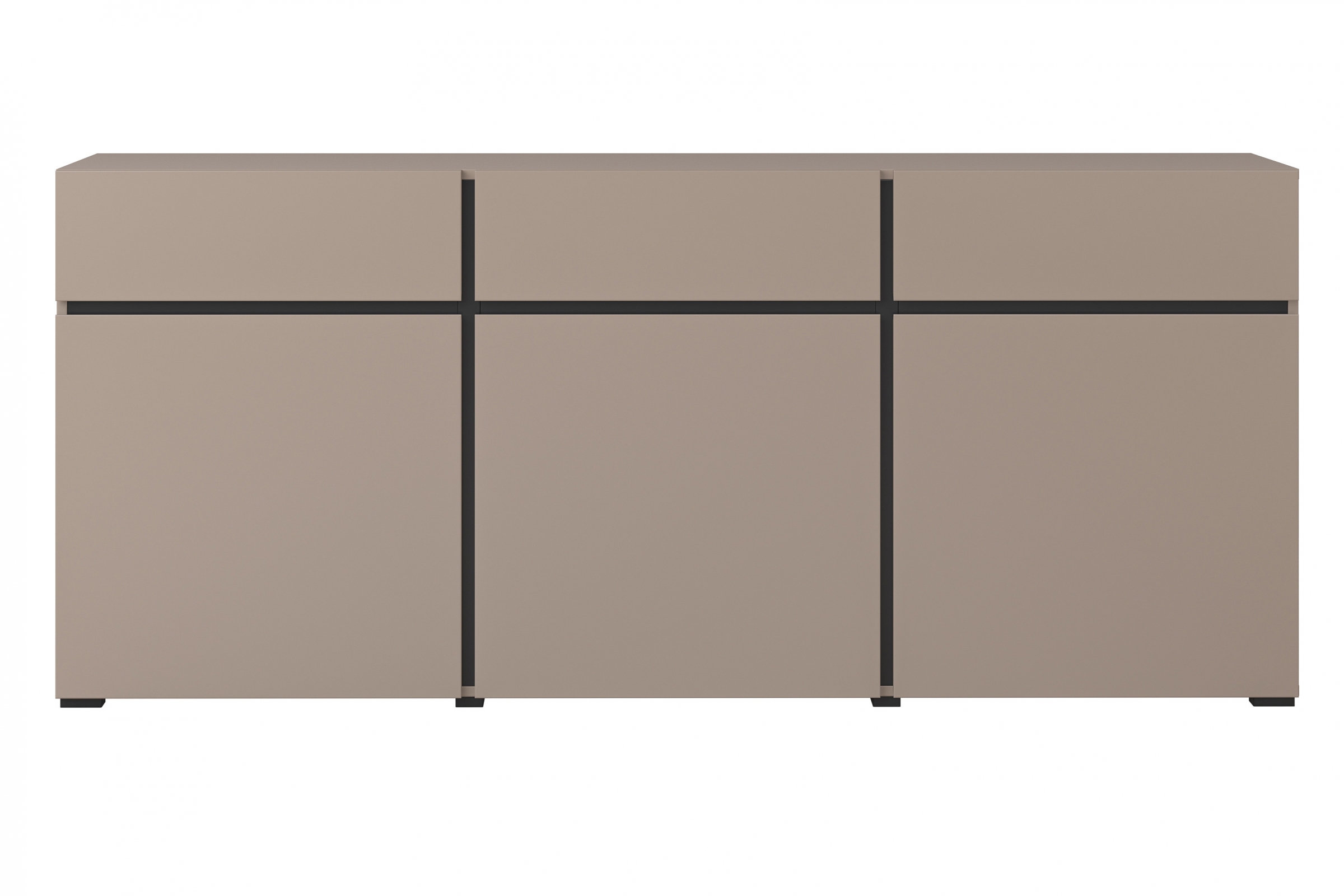 Komoda Cross 180 cm se zásuvkami - congo / černá Komoda Cross 43 s zásuvkami 180 cm - congo / Černý