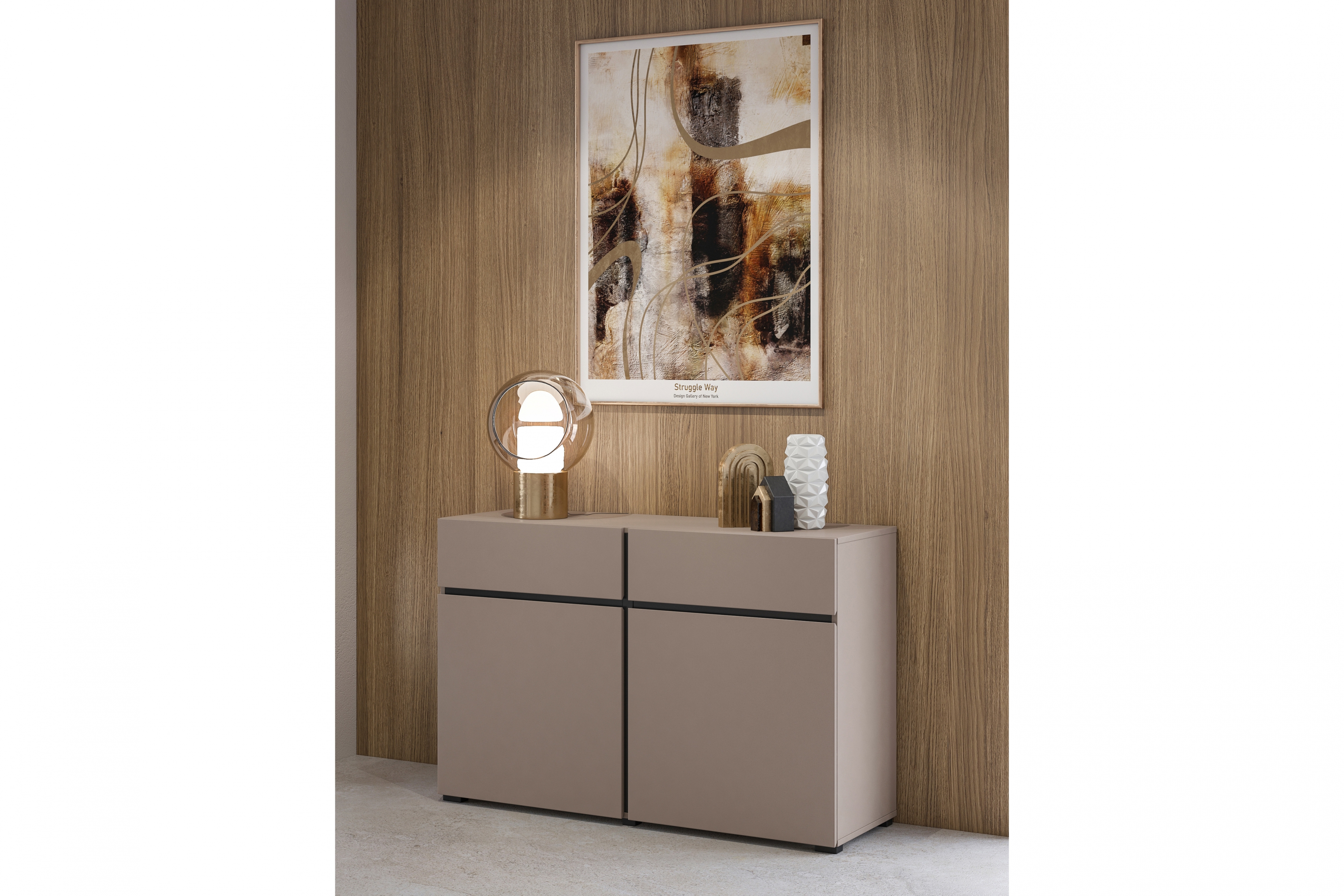 Komoda Cross 119 cm s 2 zásuvkami - congo / čierna Komoda Cross 45 so zásuvkami 119 cm - congo / Čierny