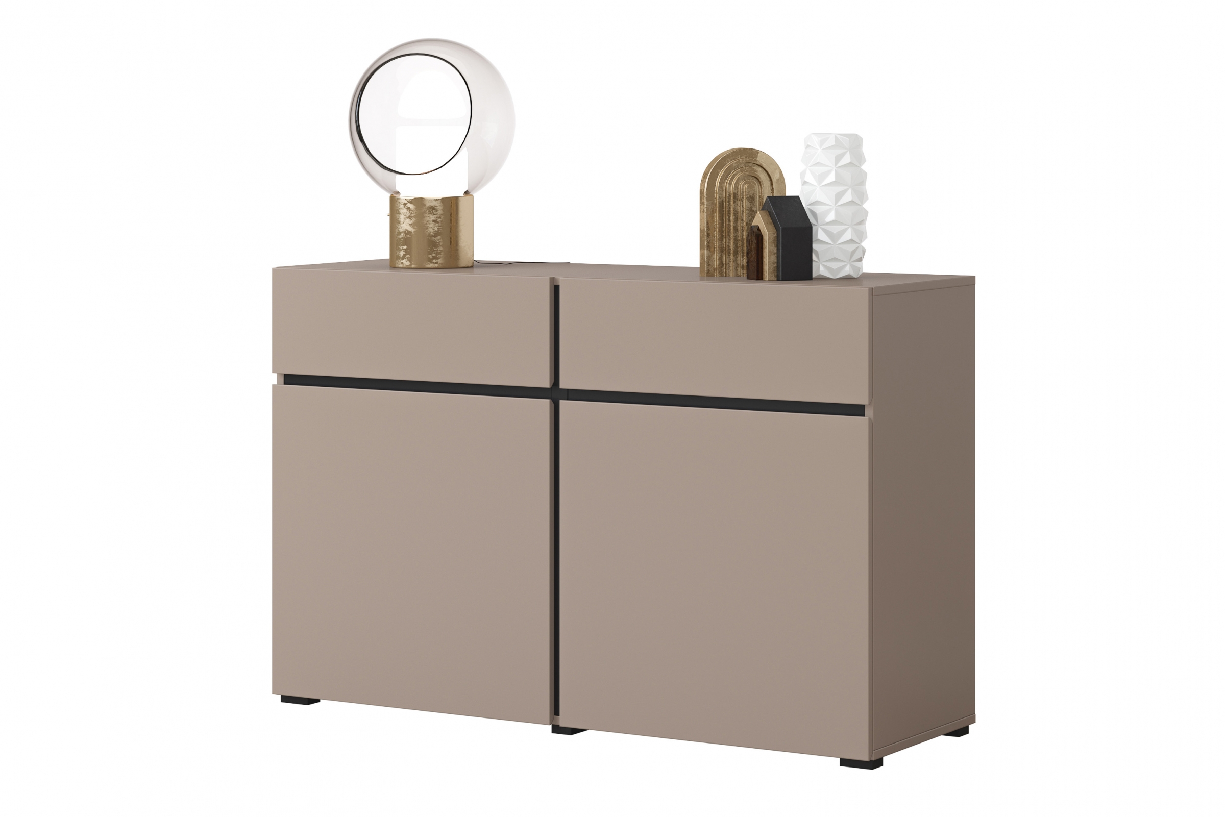 Komoda Cross 119 cm s 2 zásuvkami - congo / čierna Komoda Cross 45 so zásuvkami 119 cm - congo / Čierny