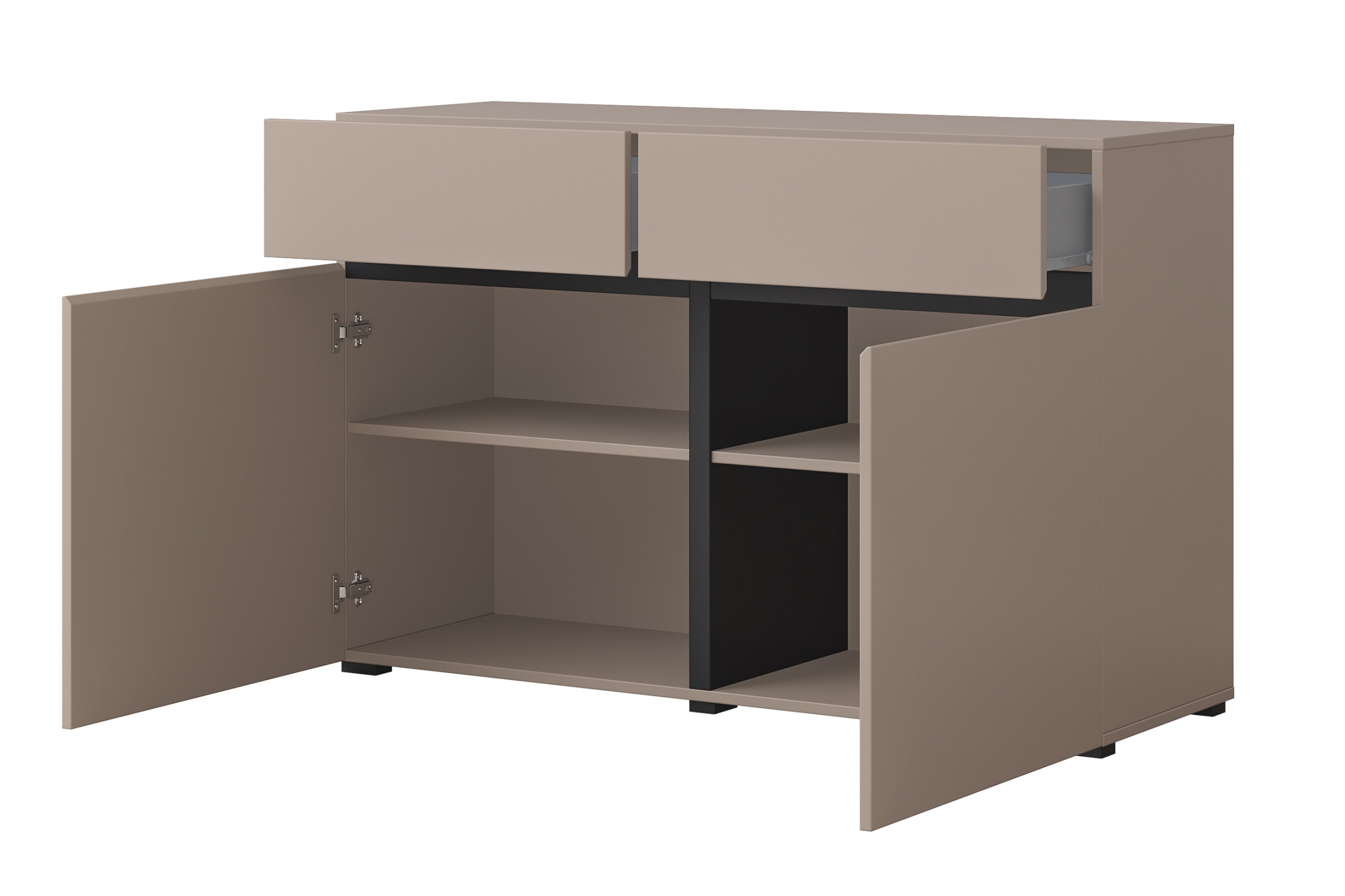 Komoda Cross 119 cm s 2 zásuvkami - congo / čierna Komoda Cross 45 so zásuvkami 119 cm - congo / Čierny