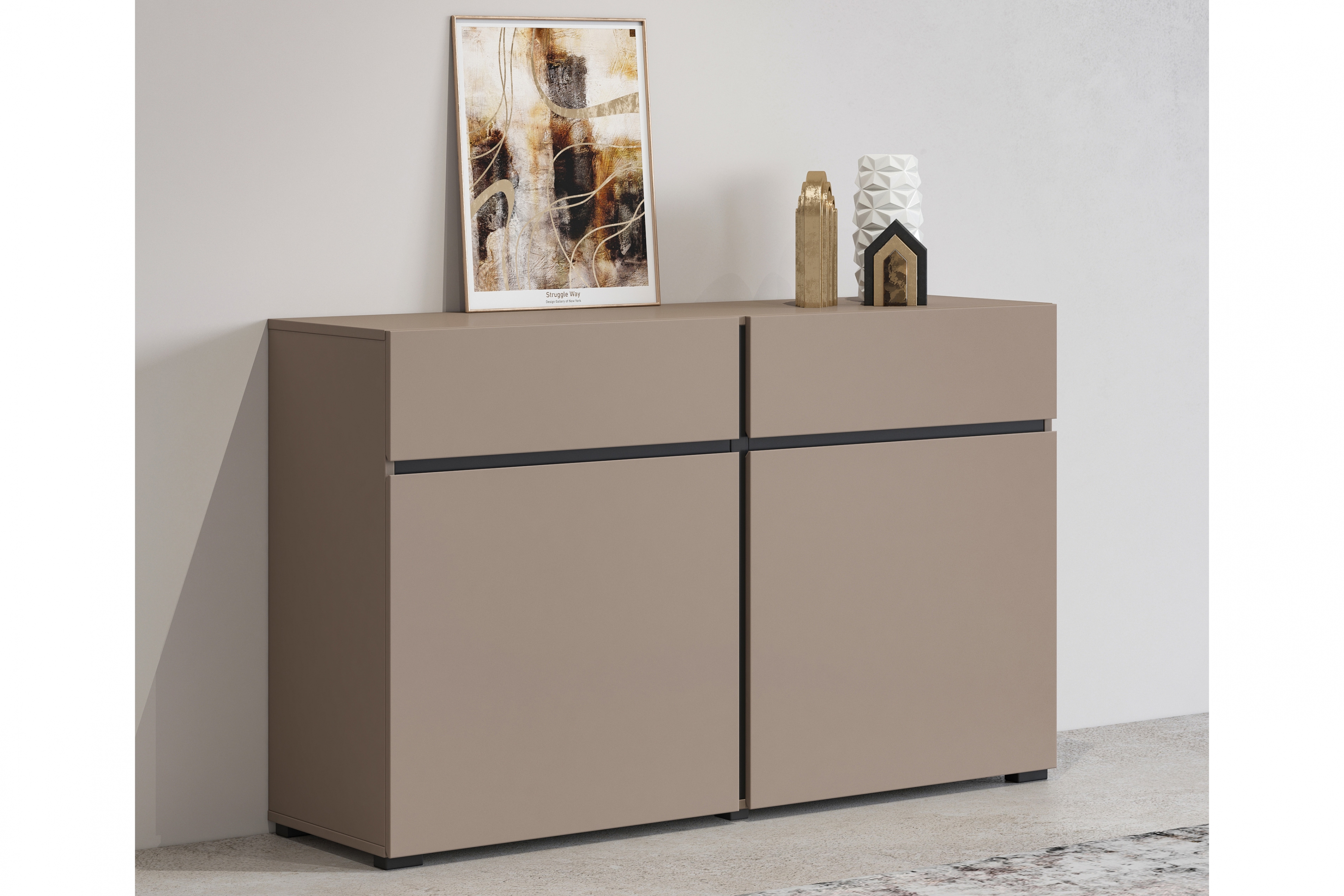 Komoda Cross 119 cm s 2 zásuvkami - congo / čierna Komoda Cross 45 so zásuvkami 119 cm - congo / Čierny