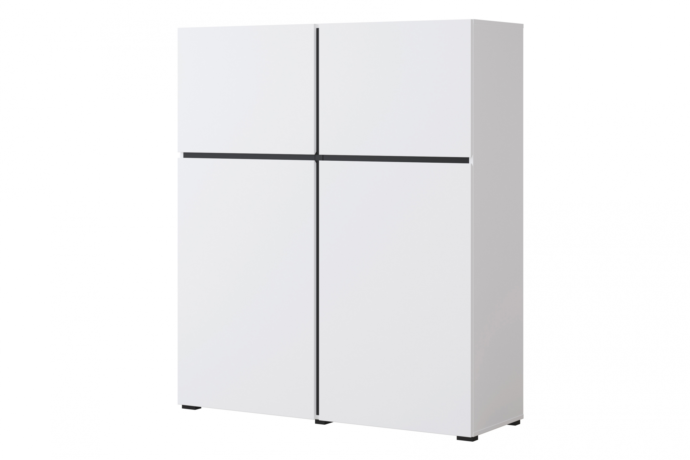 Vysoká komoda Cross 119 cm - biela / čierna Komoda Cross 76 - 119 cm - biela / čierny