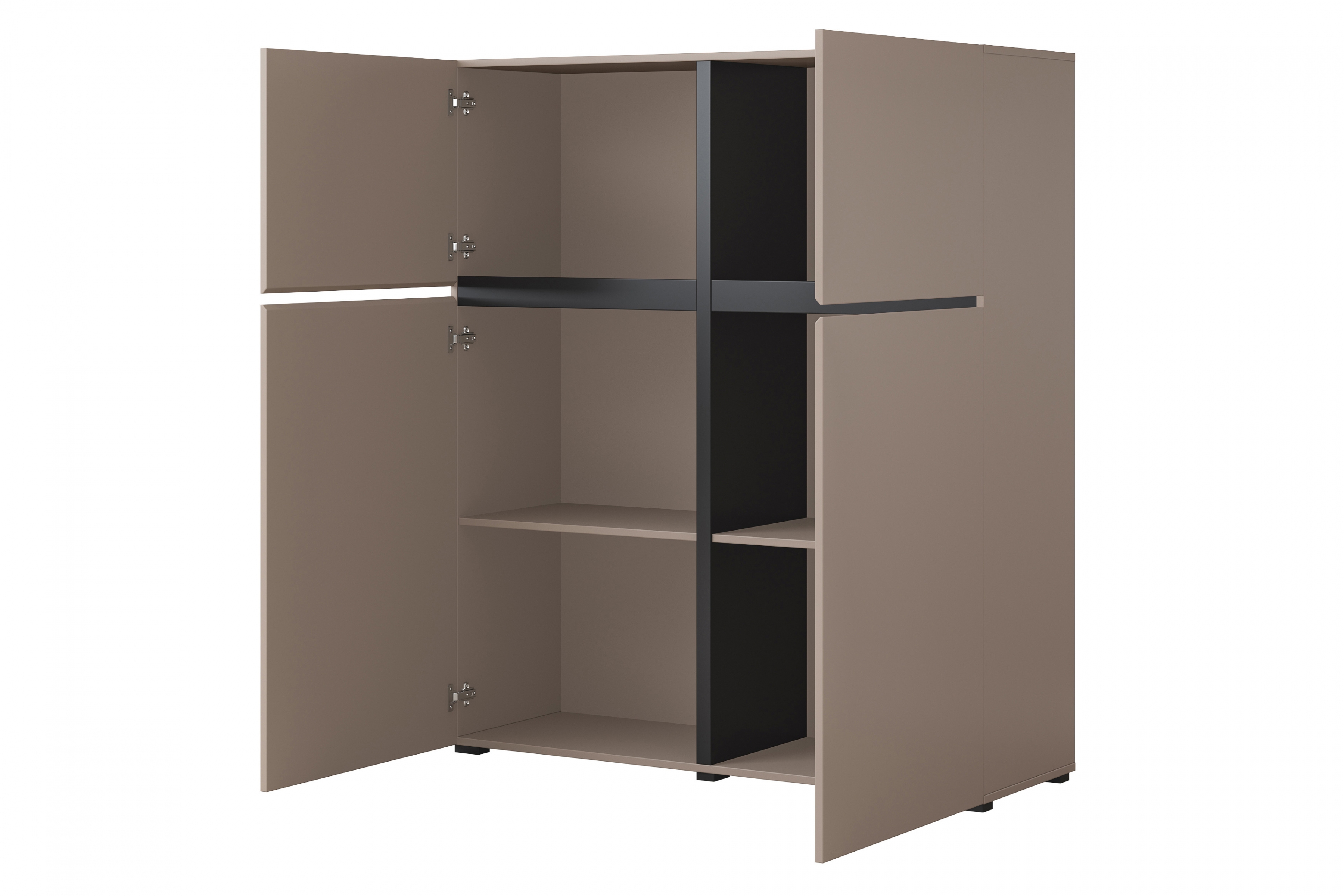 Komoda Cross 119 cm - congo / černá Komoda Cross 76 - 119 cm - congo / Černý