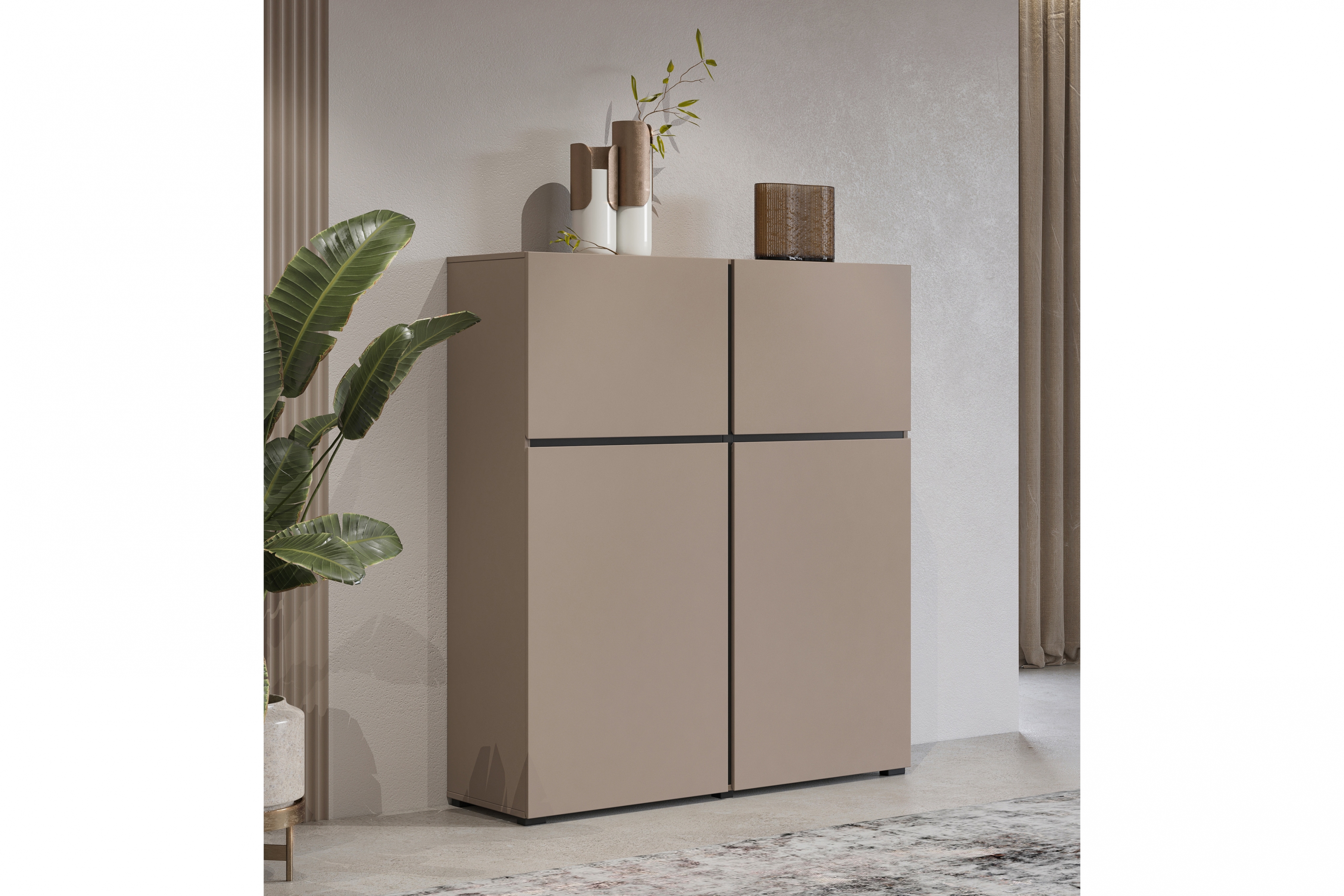 Komoda Cross 119 cm - congo / černá Komoda Cross 76 - 119 cm - congo / Černý