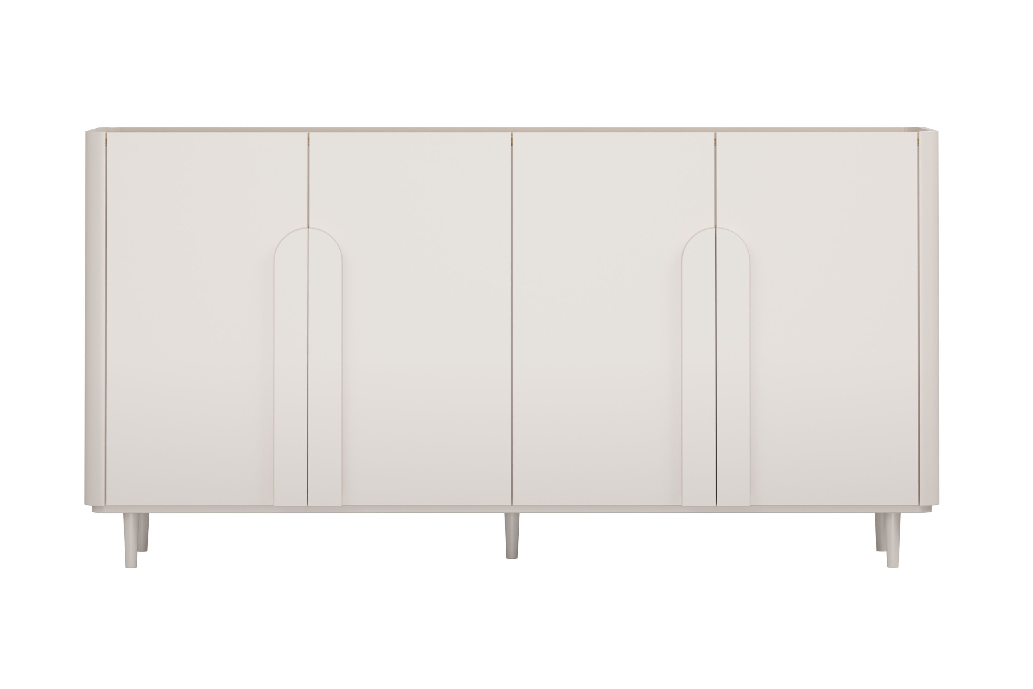 Štvordverová komoda Amilio 200 cm - kašmír / olejovaný dub / úchytky kašmír Štvordverová Komoda Amilio 200 cm na nôžkach - kašmír / Dub olejowany / úchyty kašmír