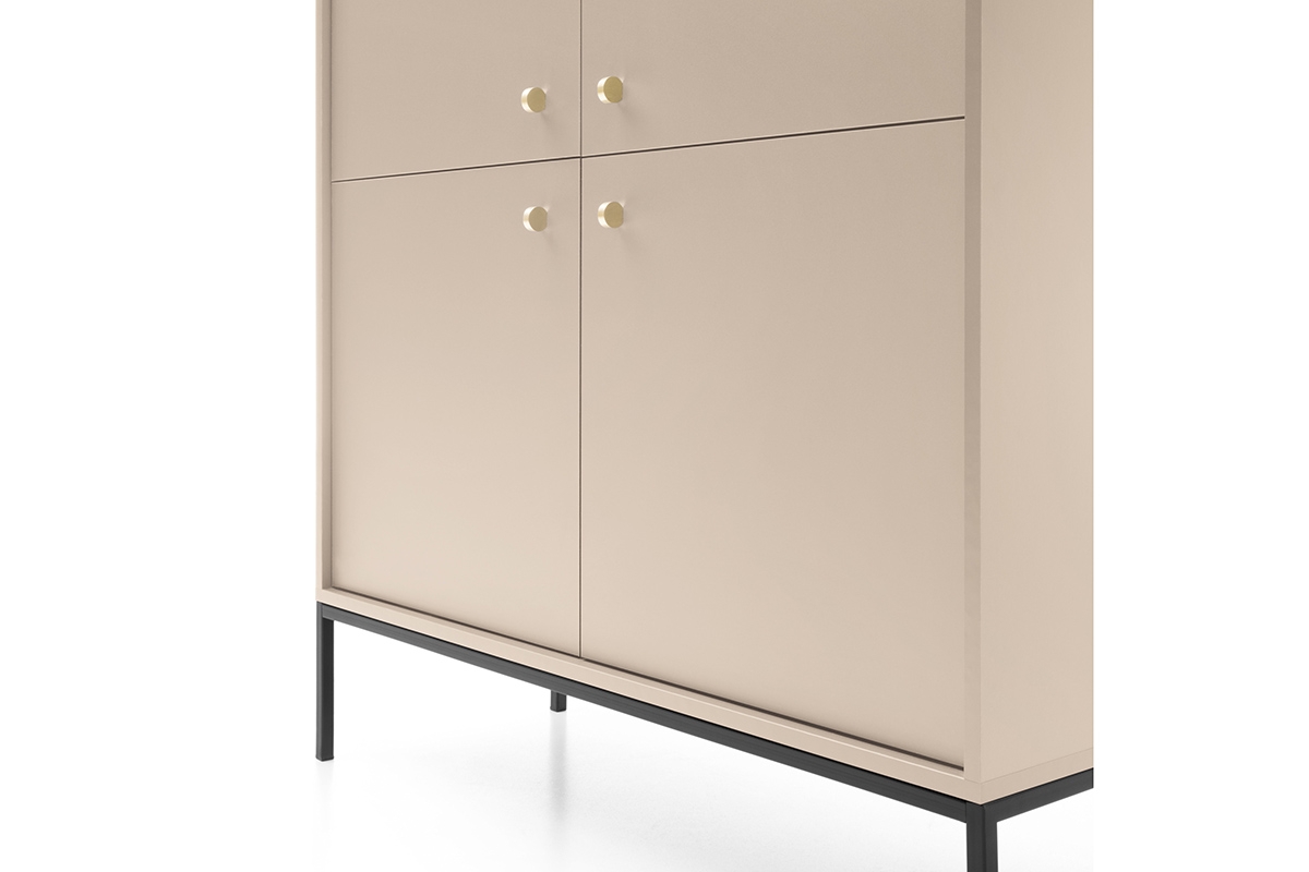 Komoda Eladia 104 - béžová Štvordverová Komoda Eladia 104 - béžová - štýlové úchytky