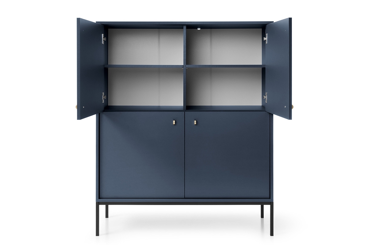 Štvordverová Komoda Eladia 104 - granat - Limitovaná ponuka  priestranná Skrinka do obývacej izby