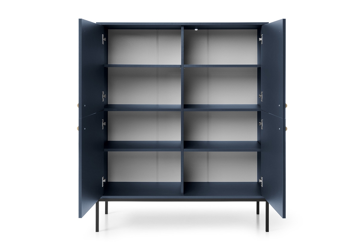 Štvordverová Komoda Eladia 104 - granat - Limitovaná ponuka Komoda z czarnymi nozkami