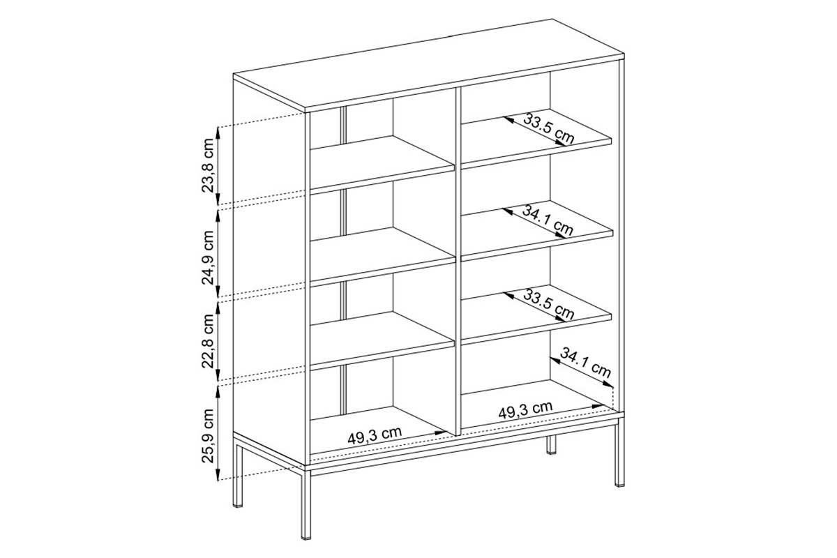 Štvordverová Komoda Eladia 104 - granat - Limitovaná ponuka Komoda eladia Rozmery wnetrza