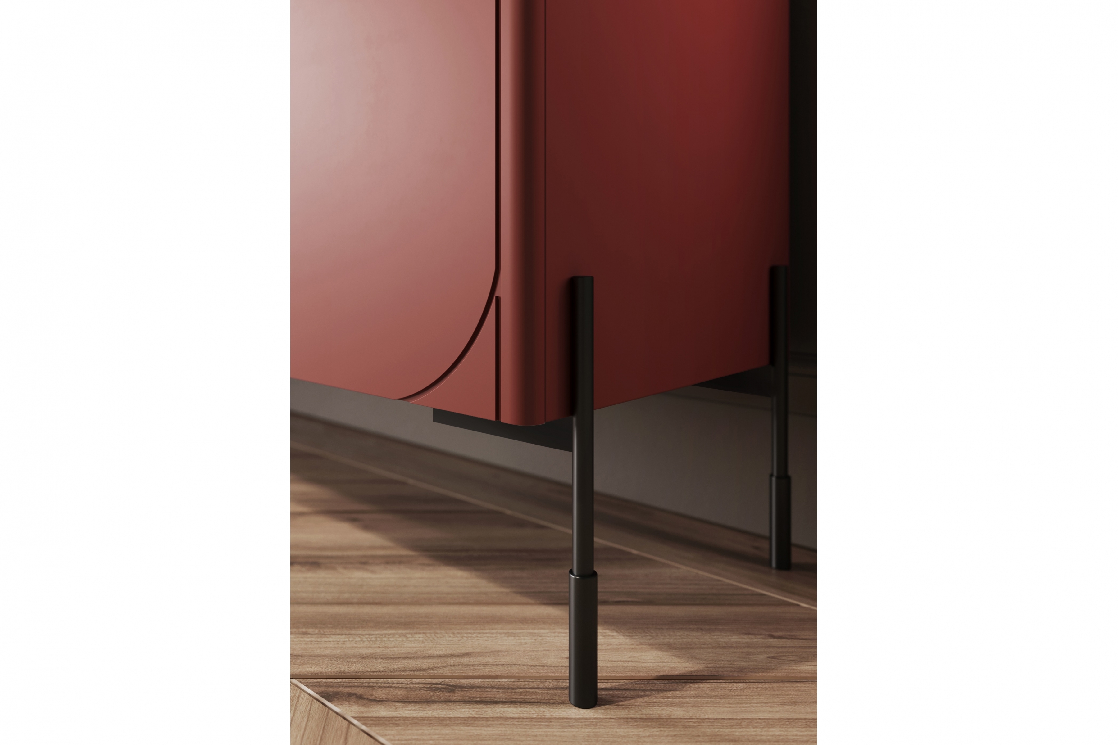 Komoda Sonatia 200 cm s 2 ukrytými zásuvkami - burgundová Štvordverová Komoda z czterema ukrytymi zásuvkami Sonatia 200 cm - burgund