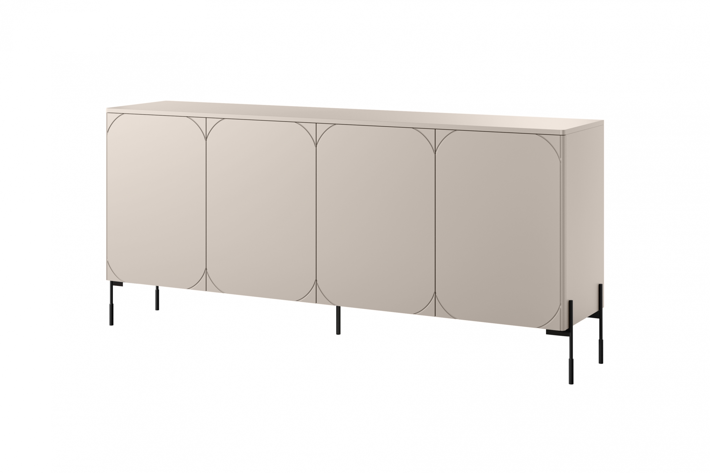 Komoda Sonatia 200 cm s 2 ukrytými zásuvkami - kašmírová Štvordverová Komoda