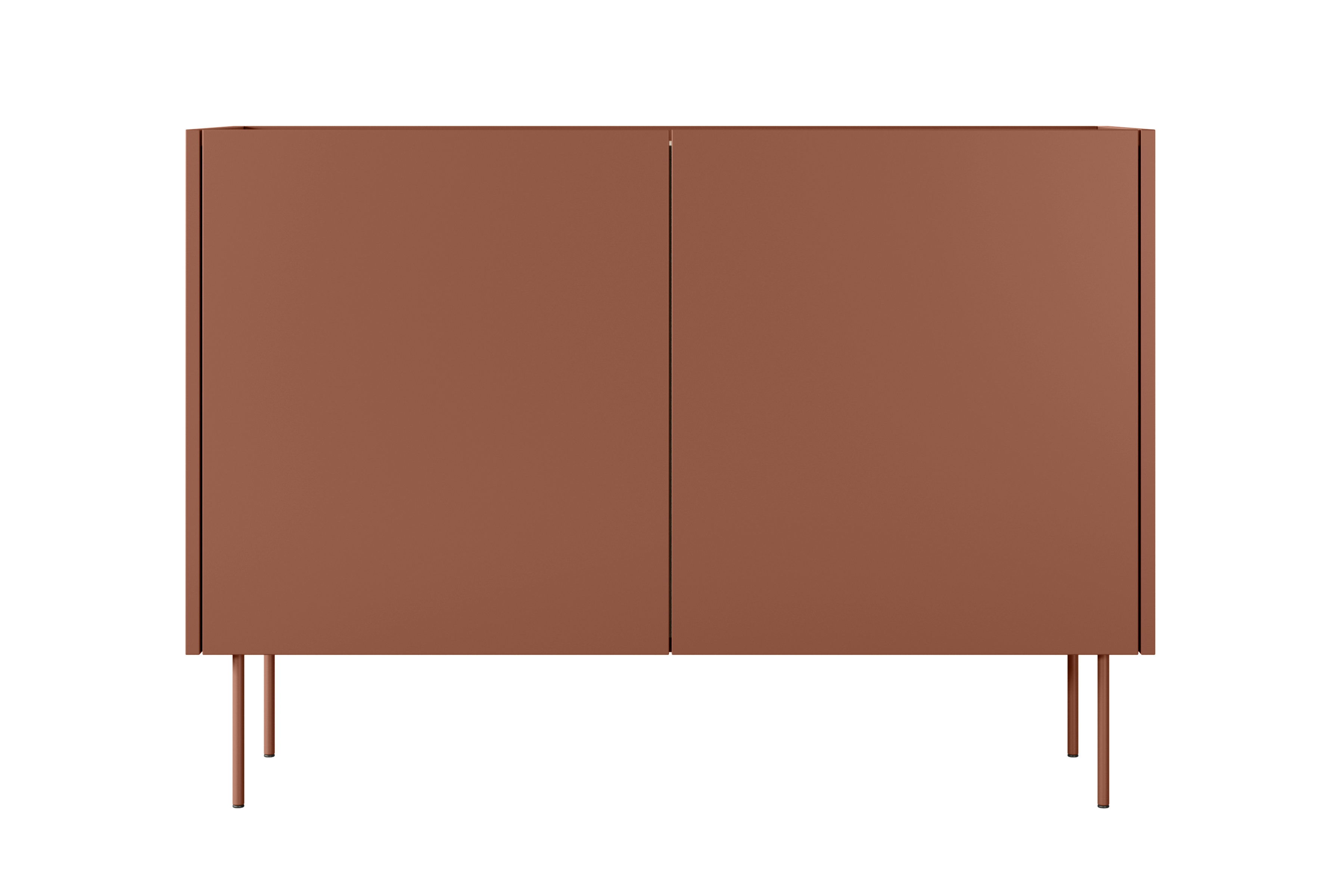 Komoda Desin 120 cm - ceramic red / dub nagano Komoda Desin 120 cm z metalowymi nogami - Červená / ceramic red / Dub nagano