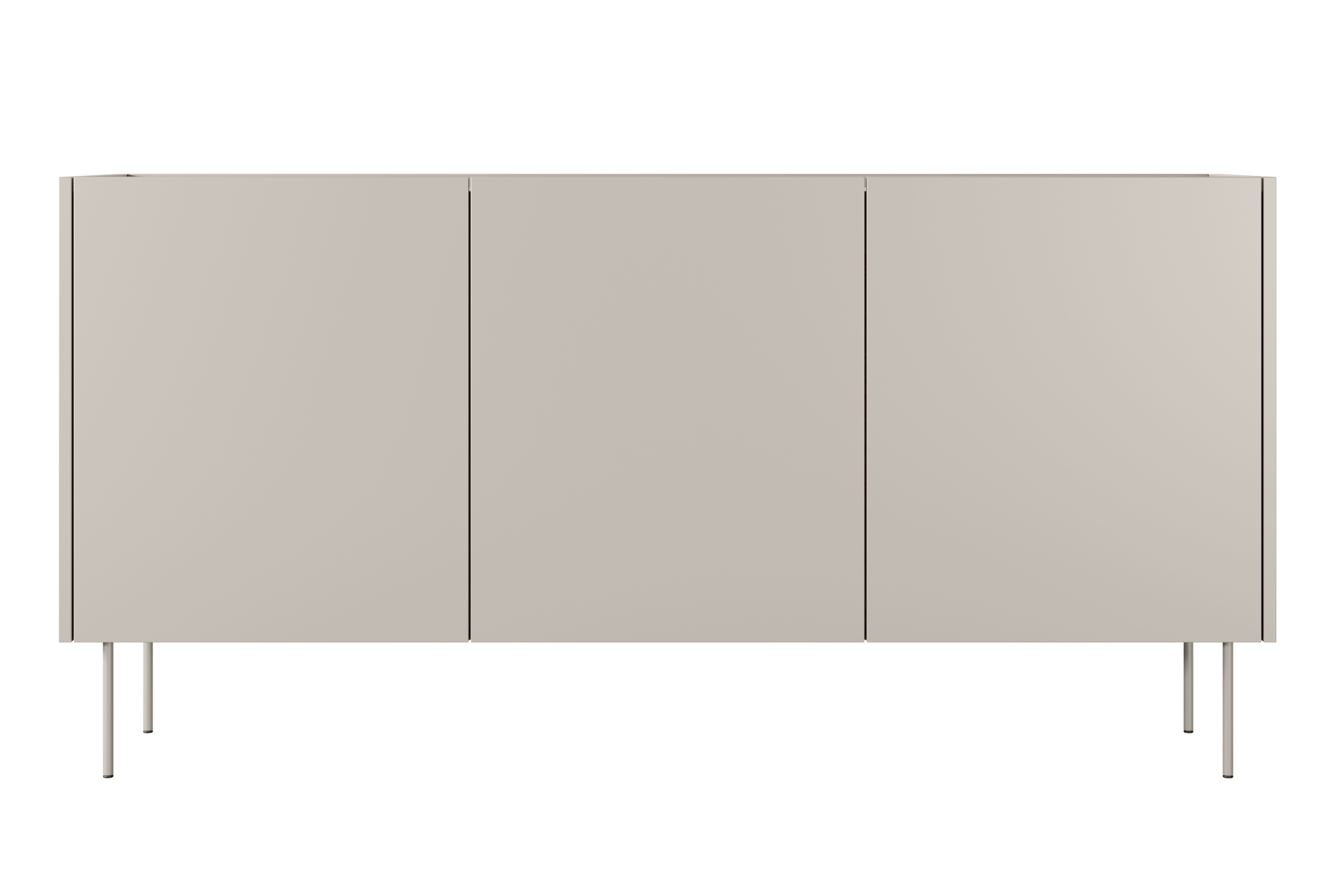 Komoda Desin 170 cm s 2 ukrytými zásuvkami - kašmírová / dub nagano Komoda Desin 170 cm z 2 ukrytymi zásuvkami i metalowymi nogami - kašmír / Dub nagano