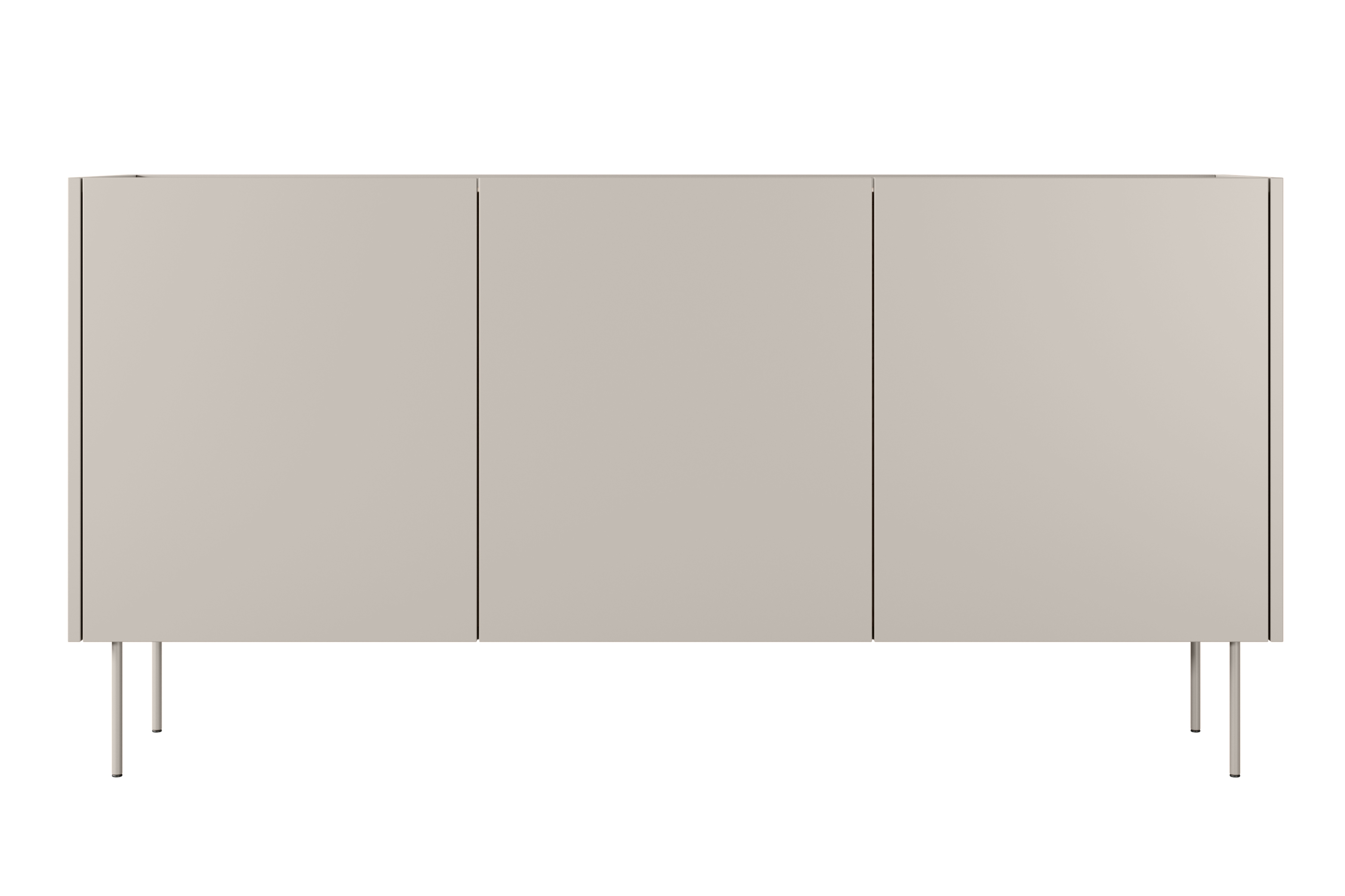 Komoda Desin 170 cm so 4 ukrytými zásuvkami - kašmírová / dub nagano Komoda Desin 170 cm z 4 ukrytymi zásuvkami i metalowymi nogami - kašmír / Dub nagano