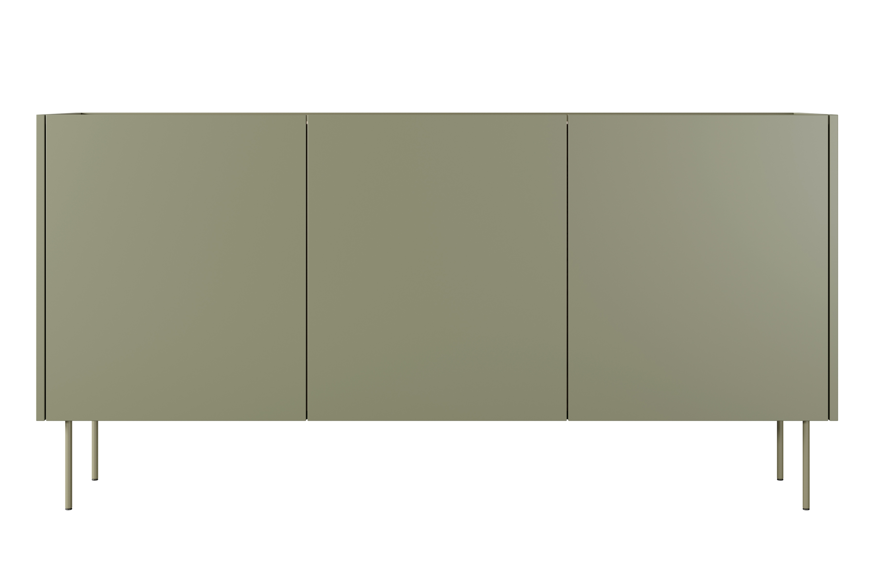 Komoda Desin 170 cm so 4 ukrytými zásuvkami - olivová / dub nagano Komoda Desin 170 cm z 4 ukrytymi zásuvkami i metalowymi nogami - Oliva / Dub nagano