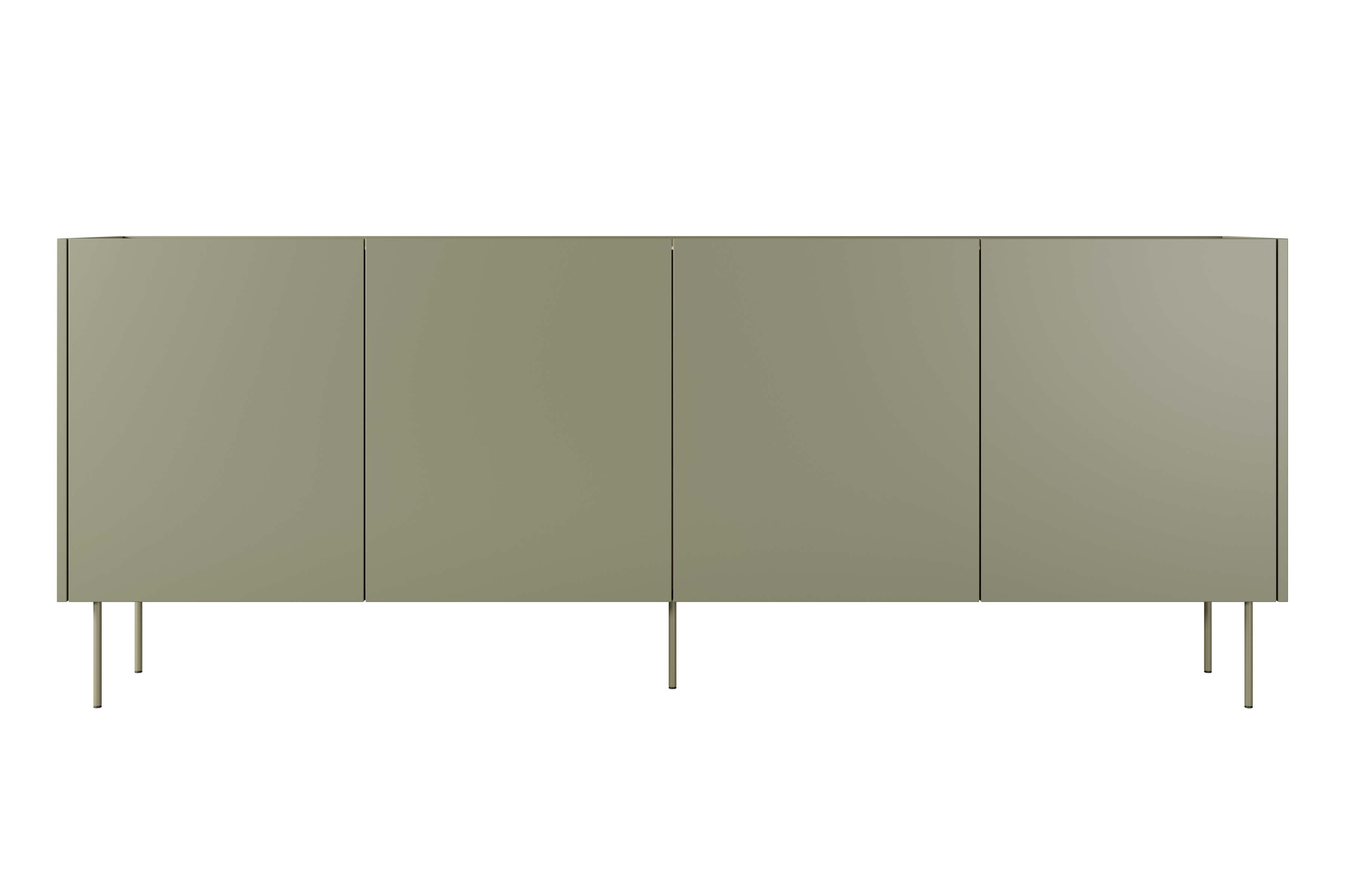 Komoda Desin 220 cm s 2 ukrytými zásuvkami - olivová / dub nagano Komoda Desin 220 cm z 2 ukrytymi zásuvkami i metalowymi nogami - Oliva / Dub nagano