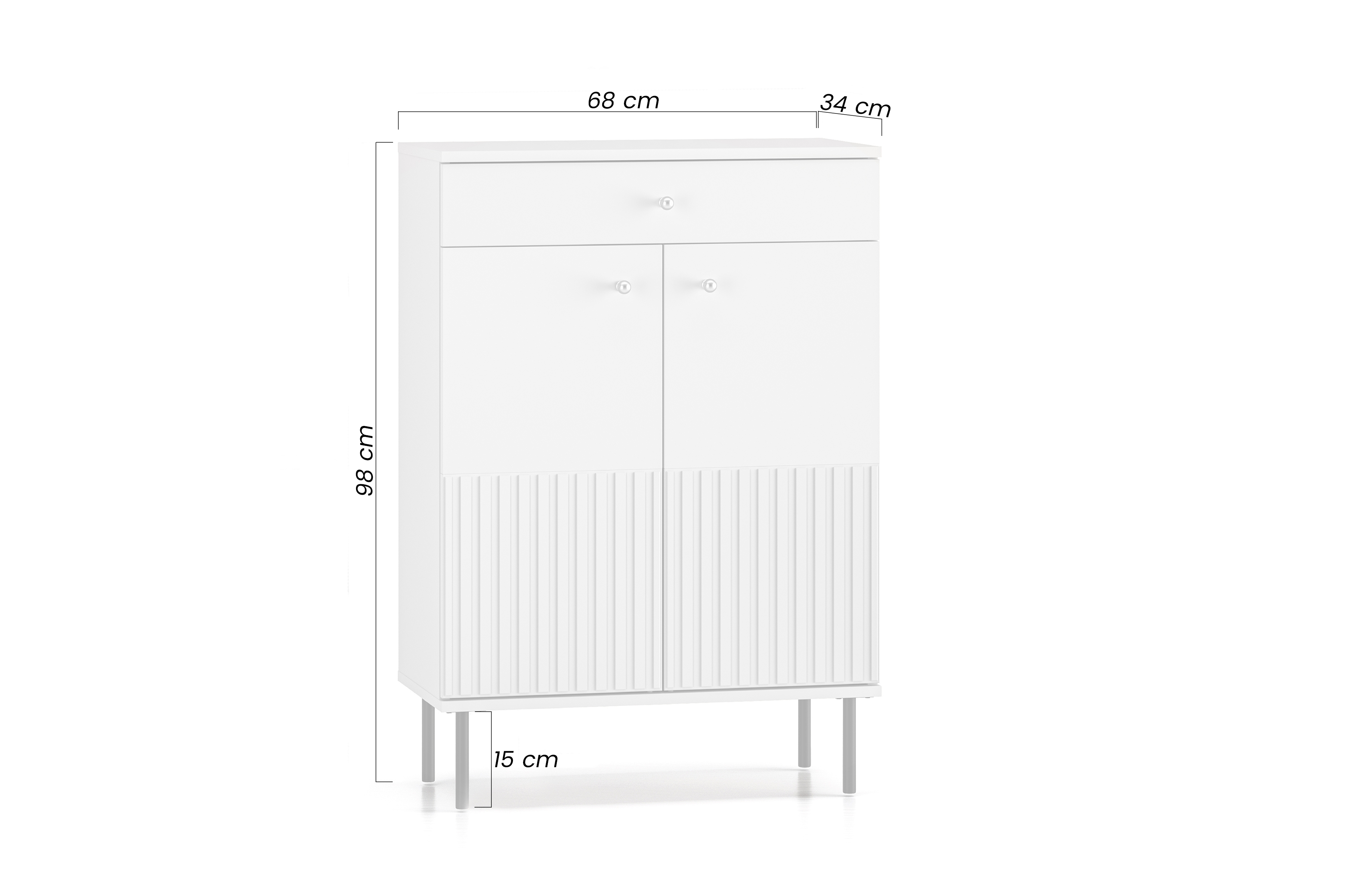 Komoda Jamuzi 68 cm - kašmír Komoda pro předsíně Jamuzi 14 z szuflada 68 cm - kašmír