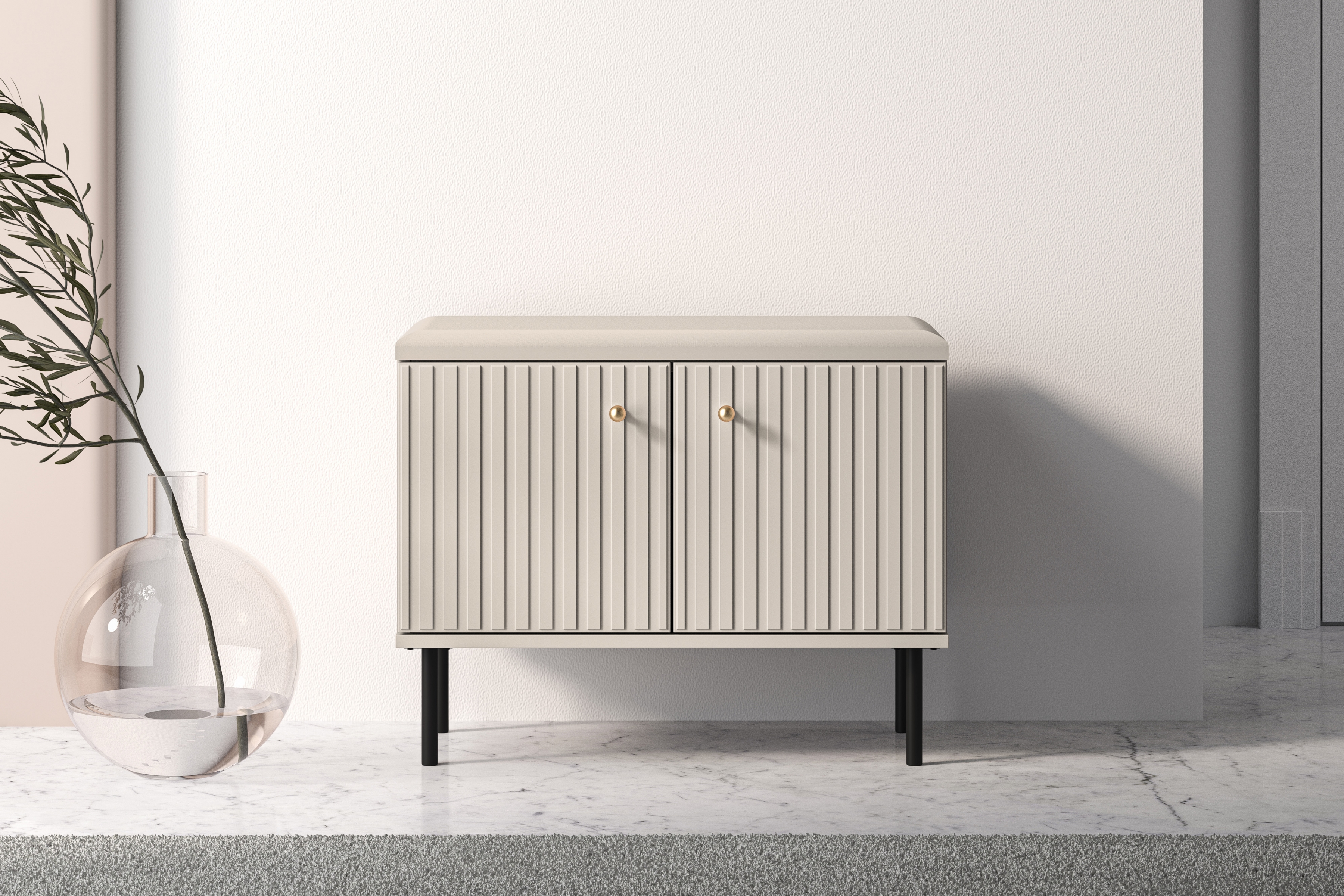 Předsíňová komoda Jamuzi 68 cm - kašmír Komoda do předsíně Jamuzi 16 - 68 cm - kašmír