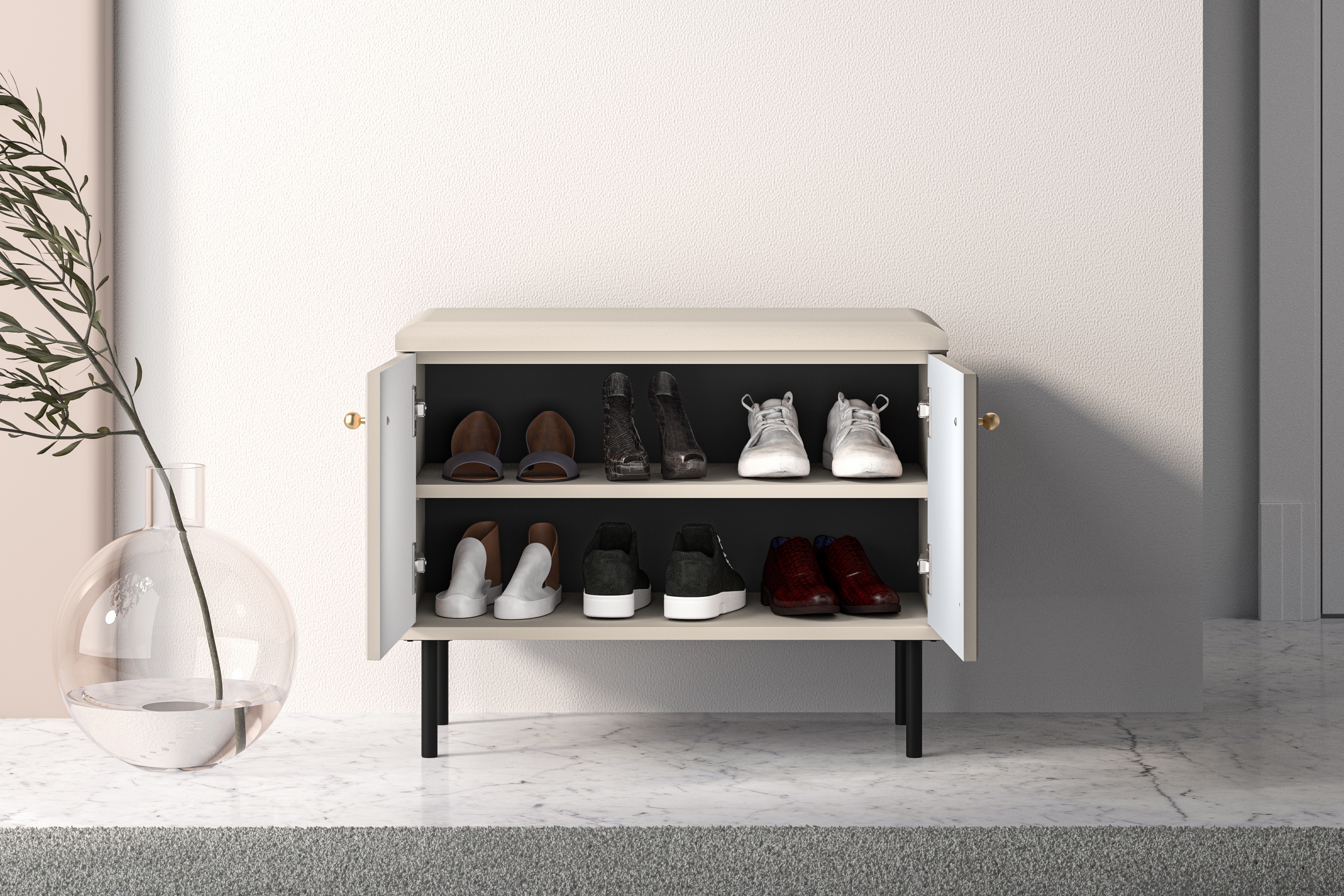 Předsíňová komoda Jamuzi 68 cm - kašmír Komoda do předsíně Jamuzi 16 - 68 cm - kašmír