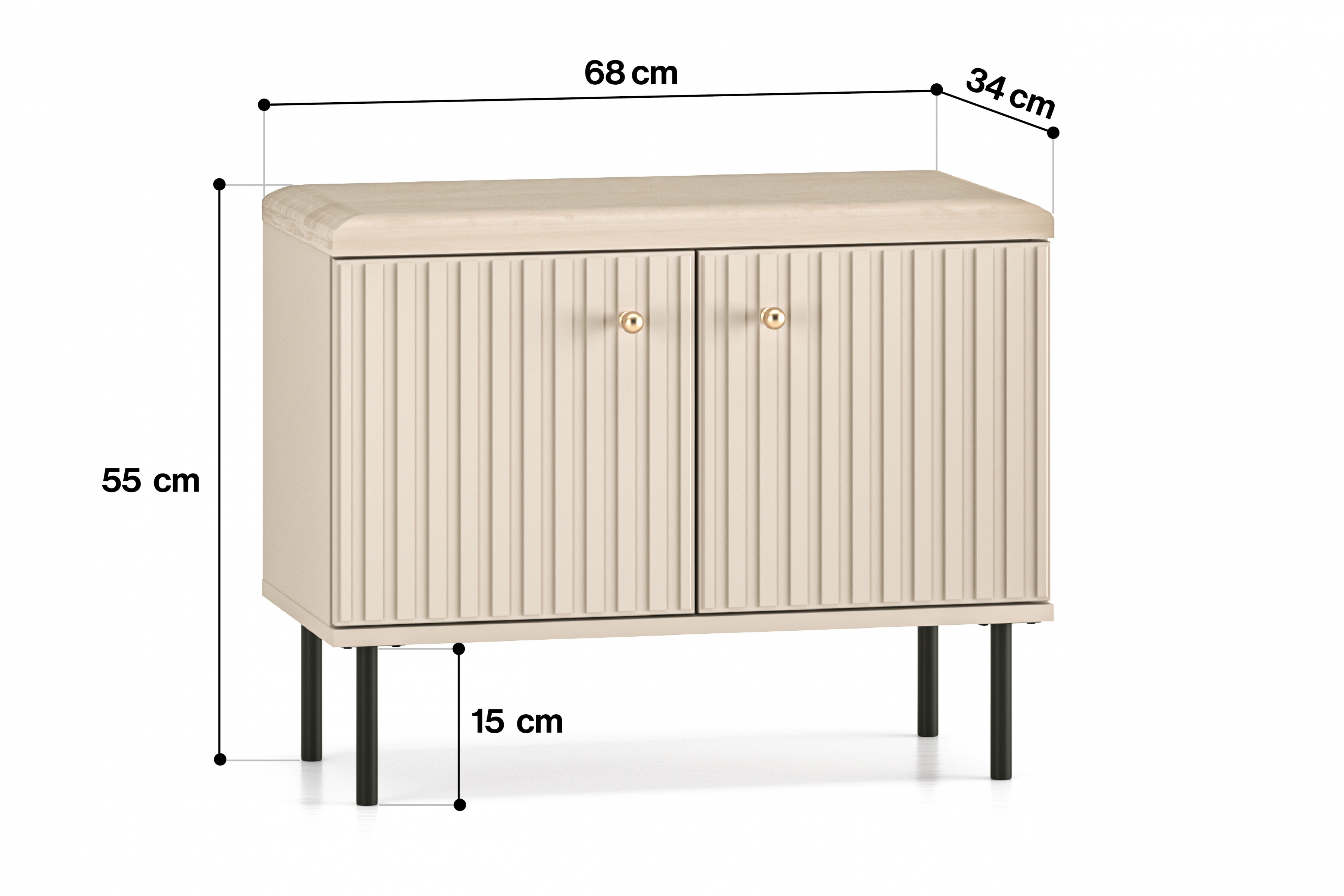 Předsíňová komoda Jamuzi 68 cm - kašmír Komoda do předsíně Jamuzi 16 - 68 cm - kašmír