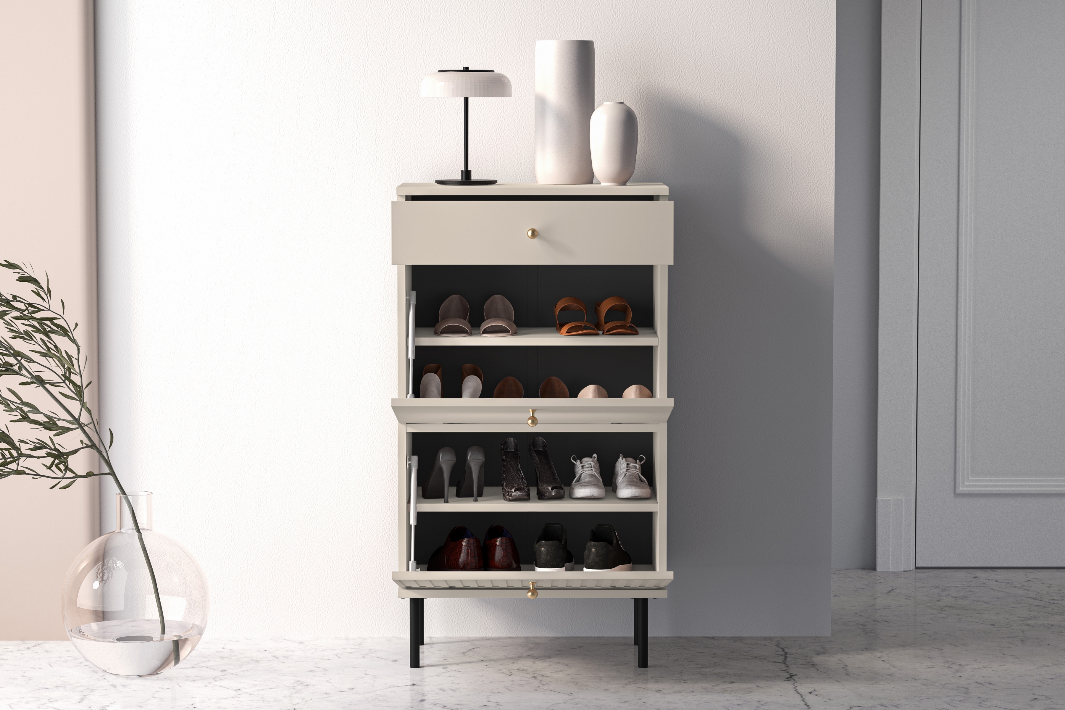 Komoda Jamuzi 55 cm - kašmír Komoda do předsíně z szuflada Jamuzi 13 - 55 cm - kašmír