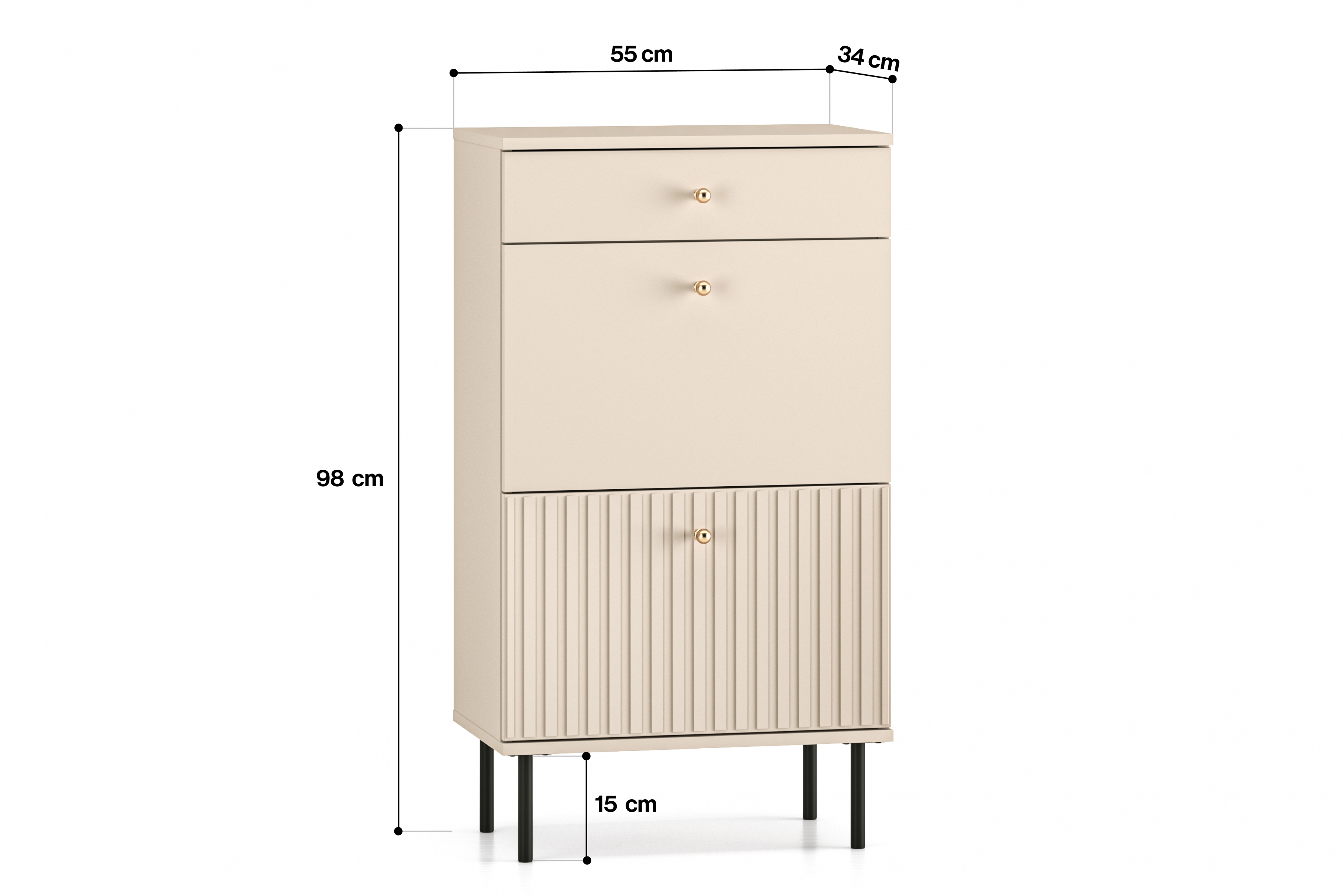 Komoda Jamuzi 55 cm - kašmír Komoda do předsíně z szuflada Jamuzi 13 - 55 cm - kašmír