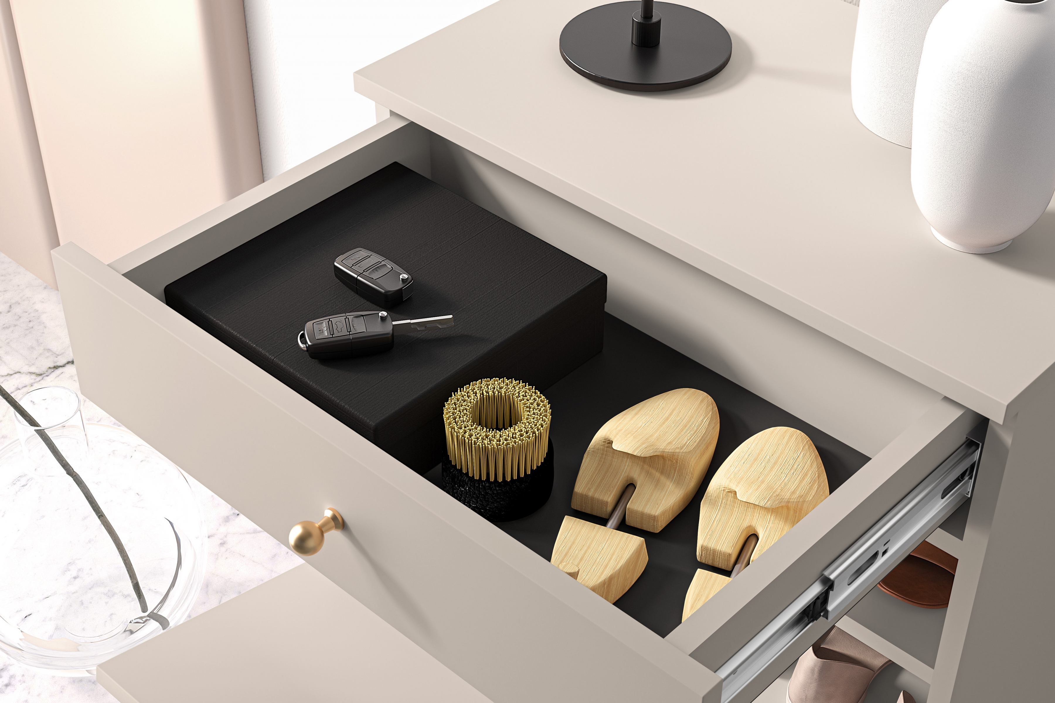 Komoda Jamuzi 55 cm - kašmír Komoda do předsíně z szuflada Jamuzi 13 - 55 cm - kašmír