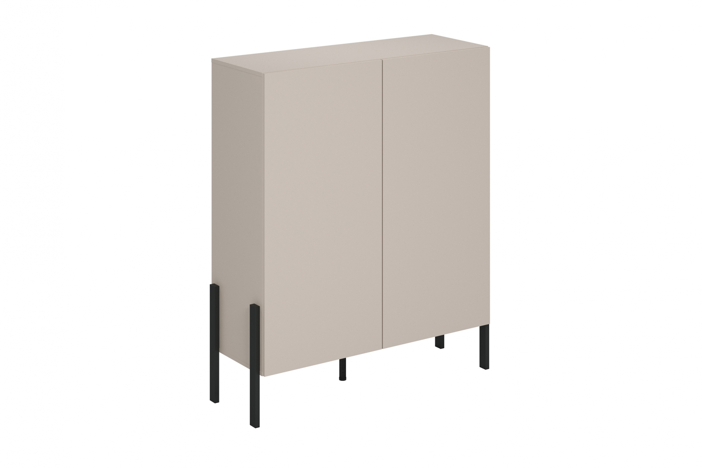 Komoda Jukon 114 cm do obývacího pokoje - kašmír / černé nohy Komoda pro obývacího pokoje Wezilo 114 cm - kašmír / černé nožičky