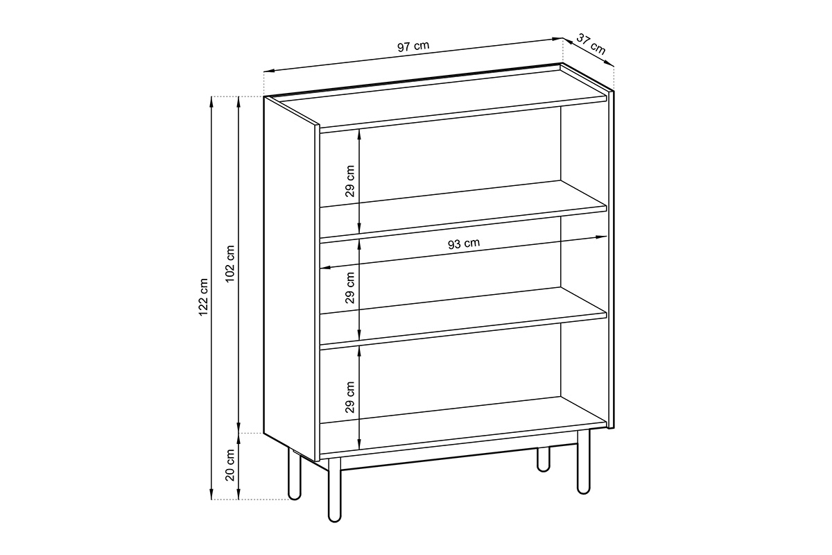 Komoda Landia - dub riviera / bílý mramor rozměry nábytku