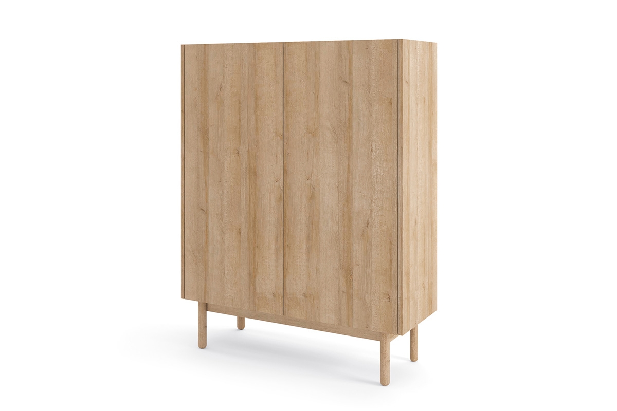 Komoda Landia - dub riviera / bílý mramor Komoda dvoudveřová Landia