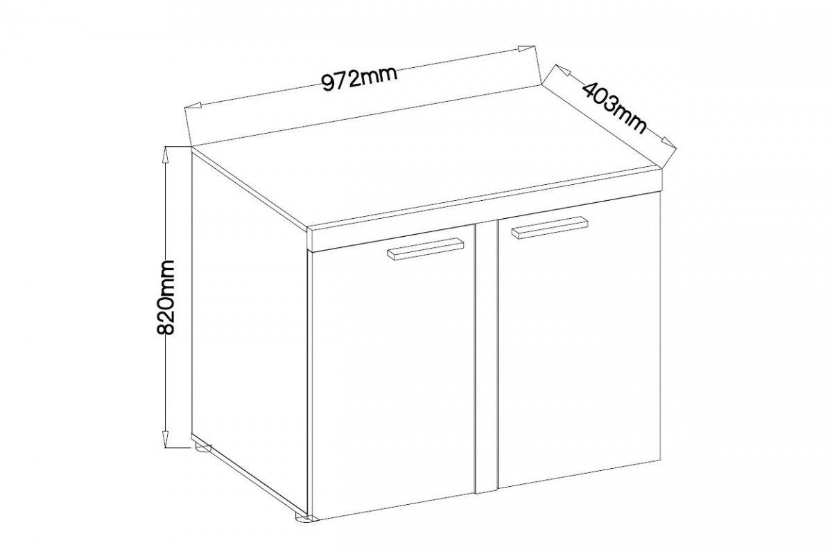 Komoda Luiza 2F - Beton Světlý Komoda dvoudveřová Luiza 2F - 92 cm - beton světlý