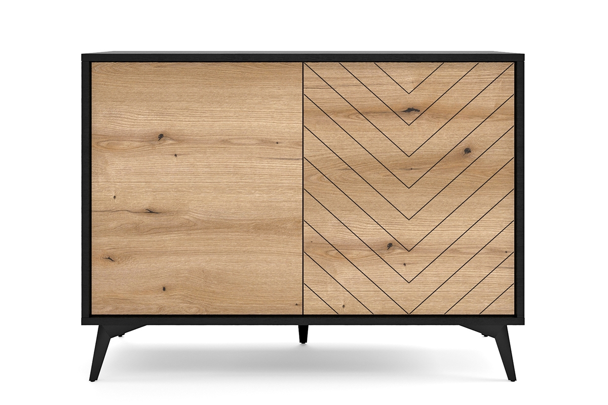 Komoda Sewana - dub evoke / černá Komoda do obývacího pokoje