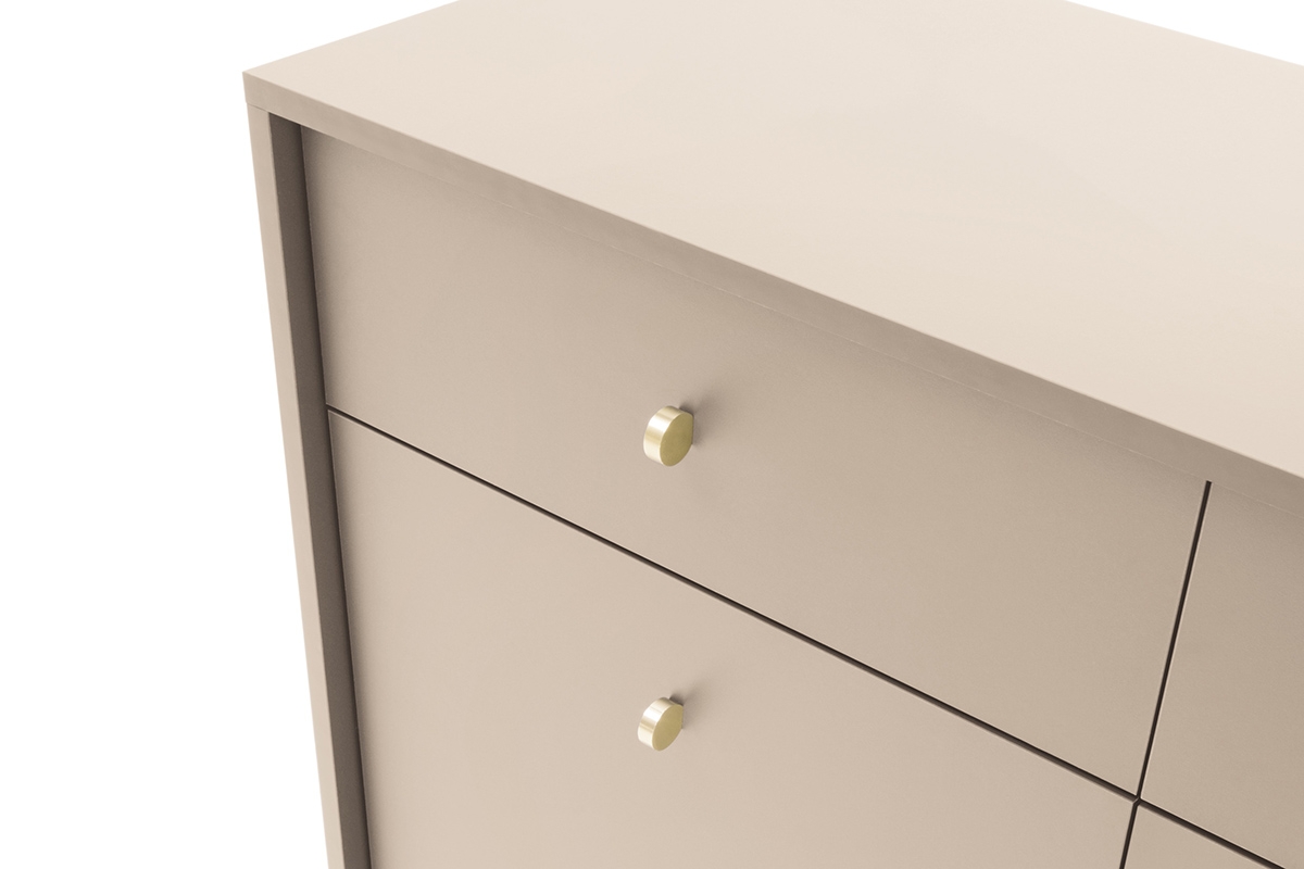Komoda Eladia 104 cm se zásuvkami - béžová Komoda dvoudveřová se dvěma zásuvkami