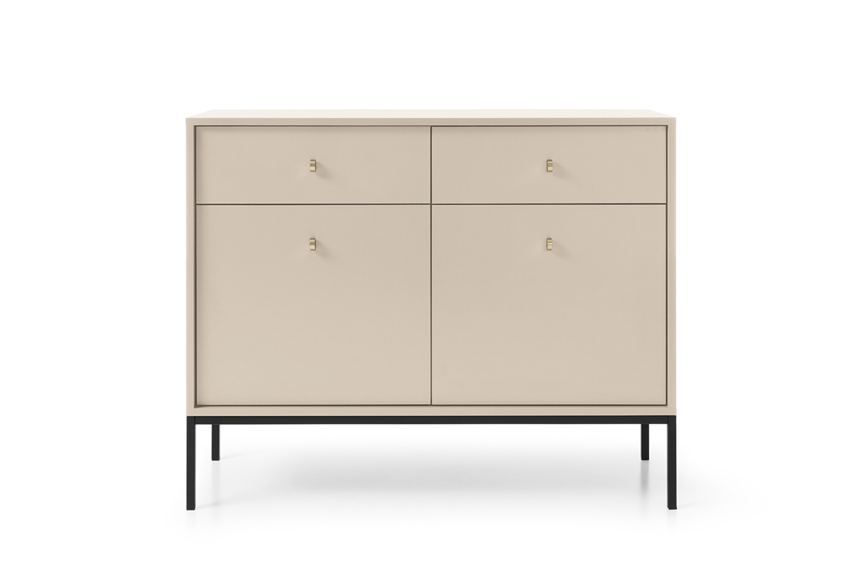 Komoda Eladia 104 cm se zásuvkami - béžová Komoda dvoudveřová