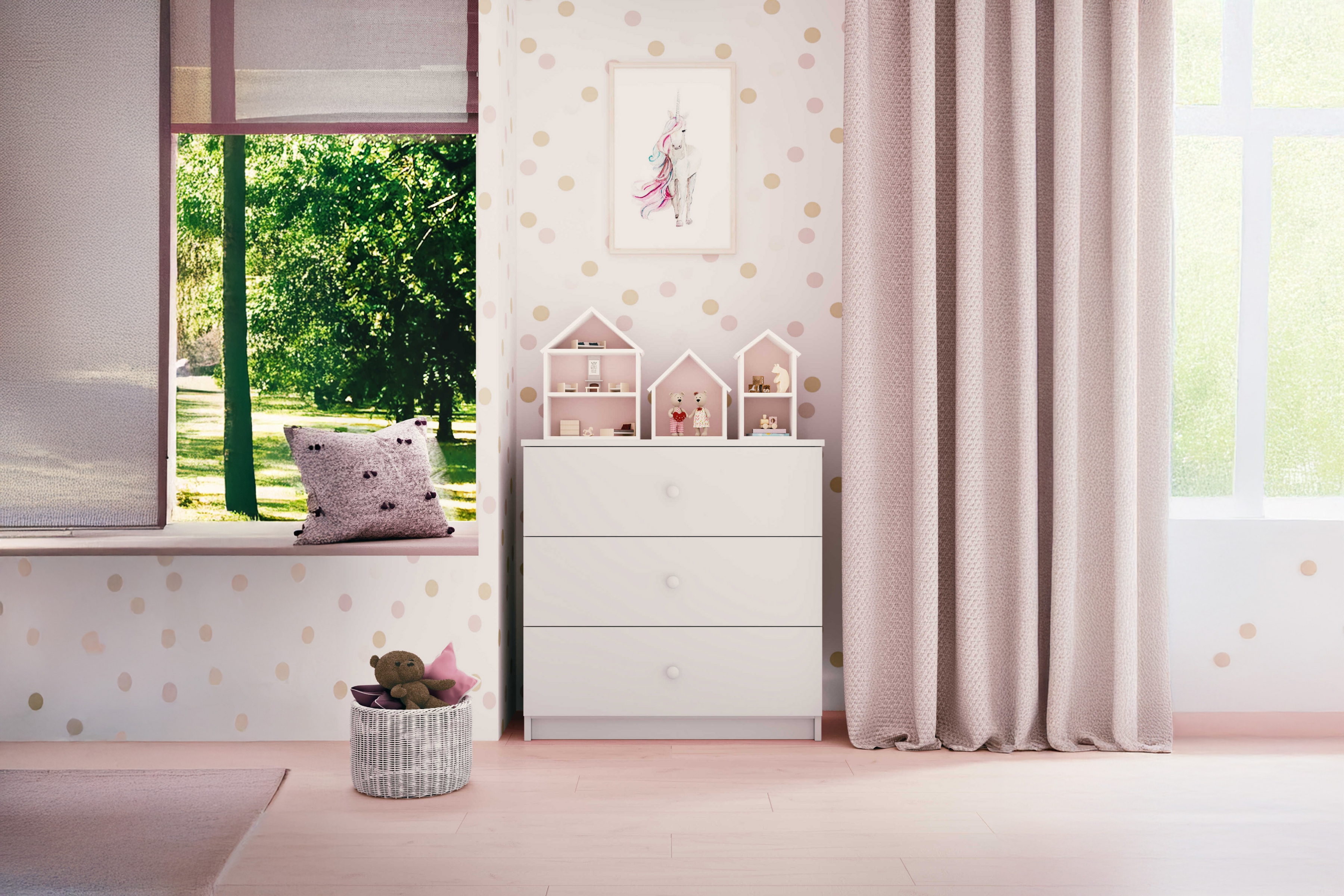 Detská komoda Bonzo 80 cm so zásuvkami - biela Komoda dziecieca Bonzo 80 cm - Biely