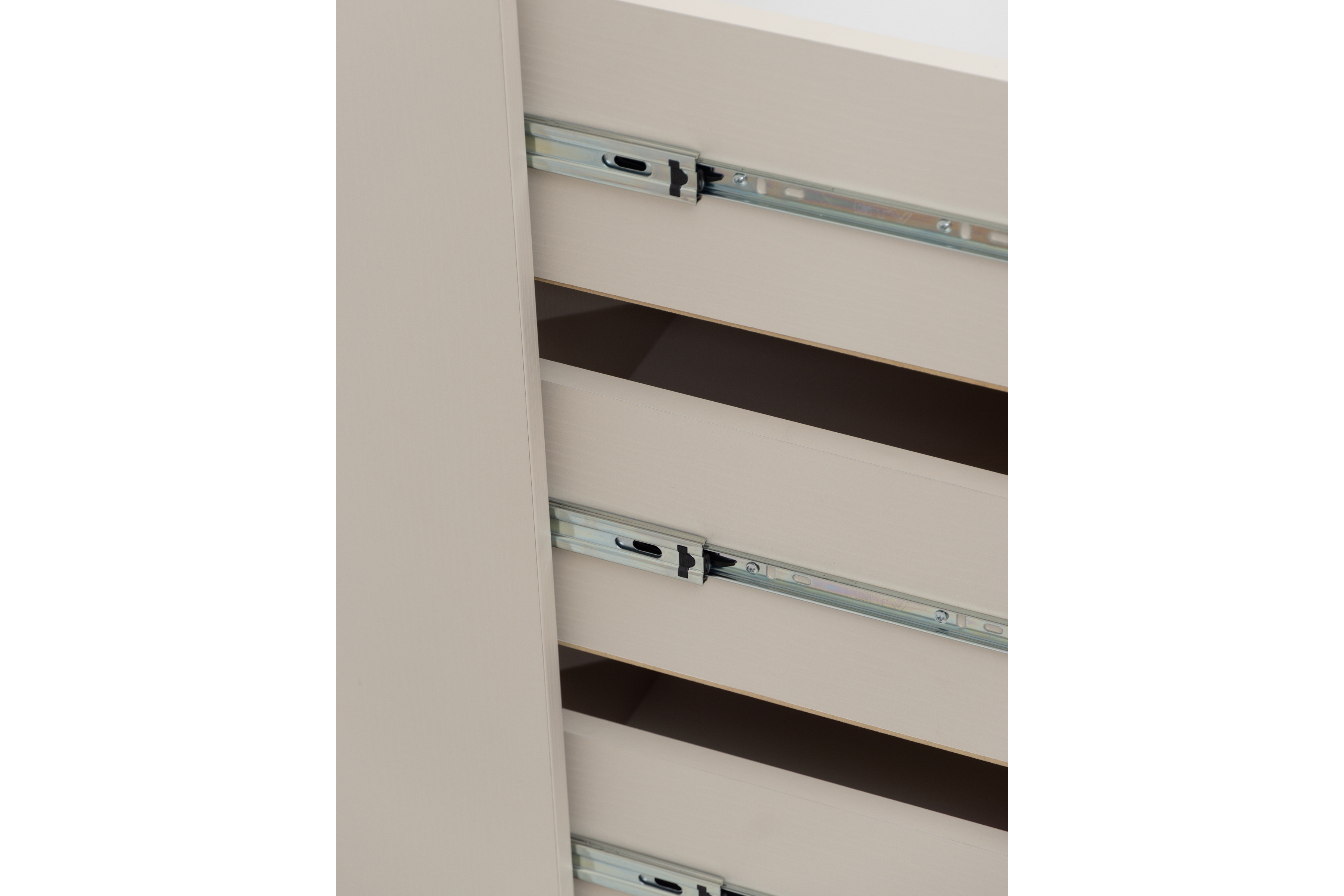 Dětská komoda Marla se zásuvkami 120 cm - pouštní písek / růžová Komoda dziecieca Marla 120 cm se zásuvkami - piasek pustyni / Růžová / millenial pink