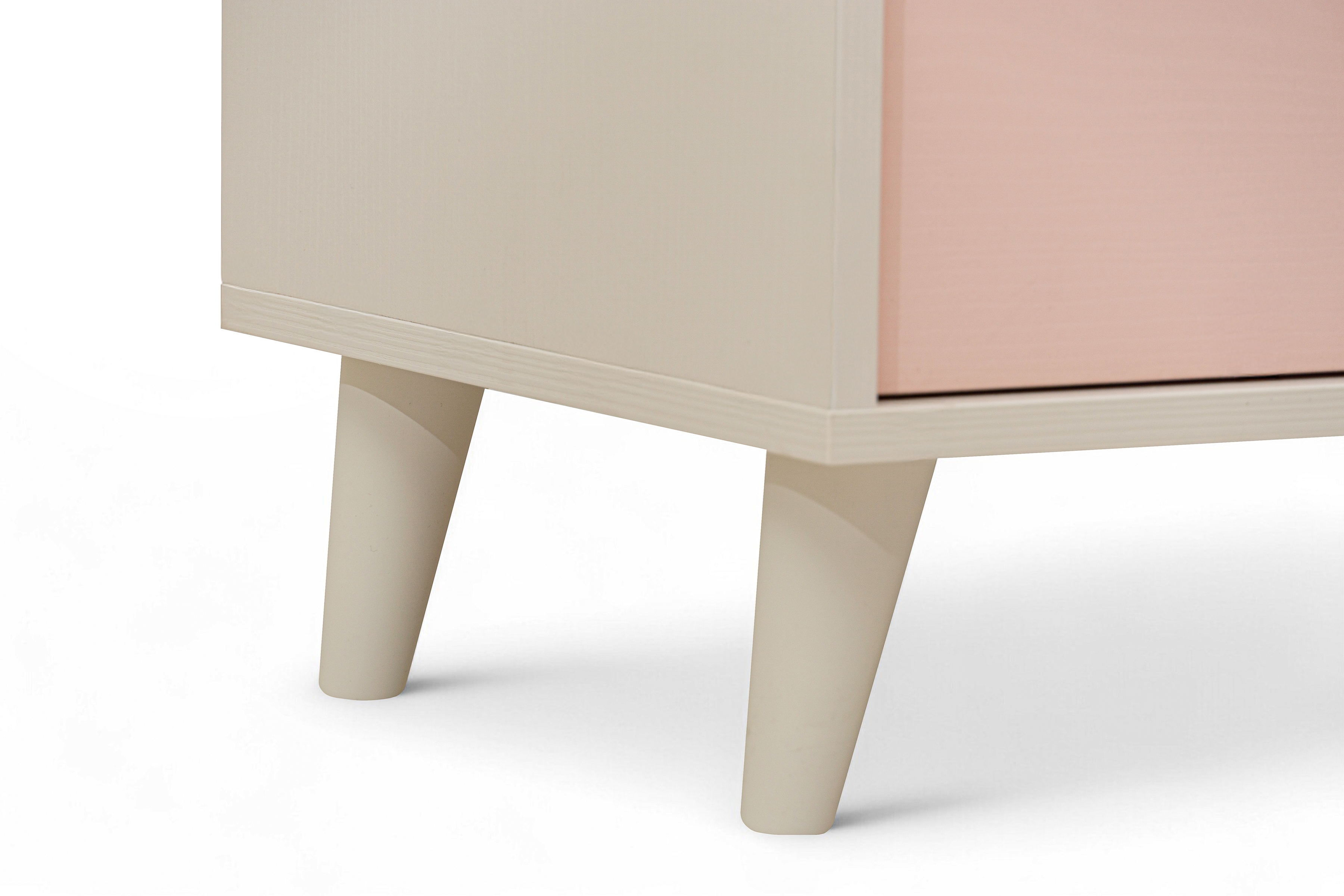 Dětská komoda Marla se zásuvkami 120 cm - pouštní písek / růžová Komoda dziecieca Marla 120 cm se zásuvkami - piasek pustyni / Růžová / millenial pink