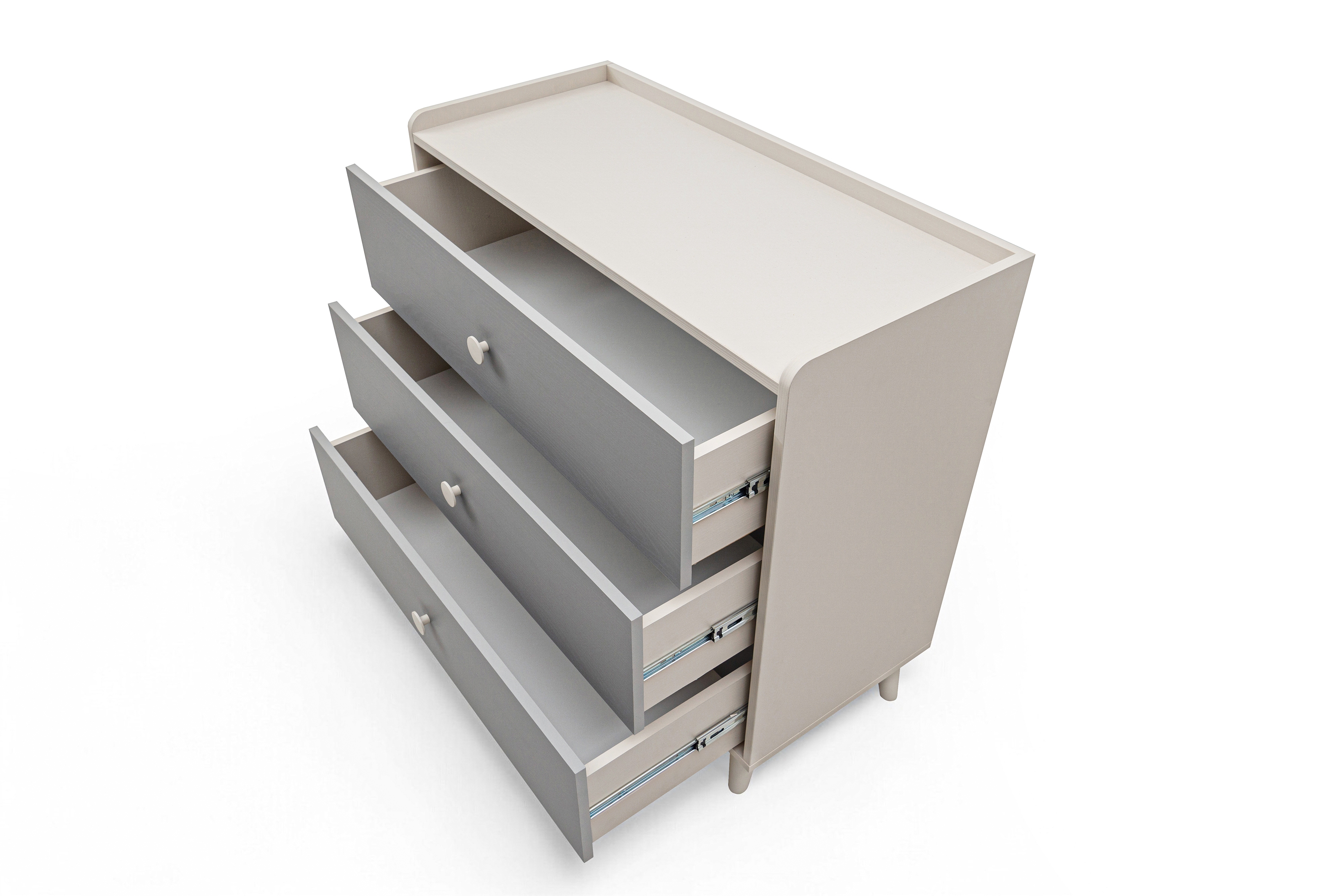 Dětská zásuvková komoda Marla 90 cm - pouštní písek / šedá pallad Komoda dziecieca Marla 90 cm se zásuvkami - piasek pustyni / šedá pallad