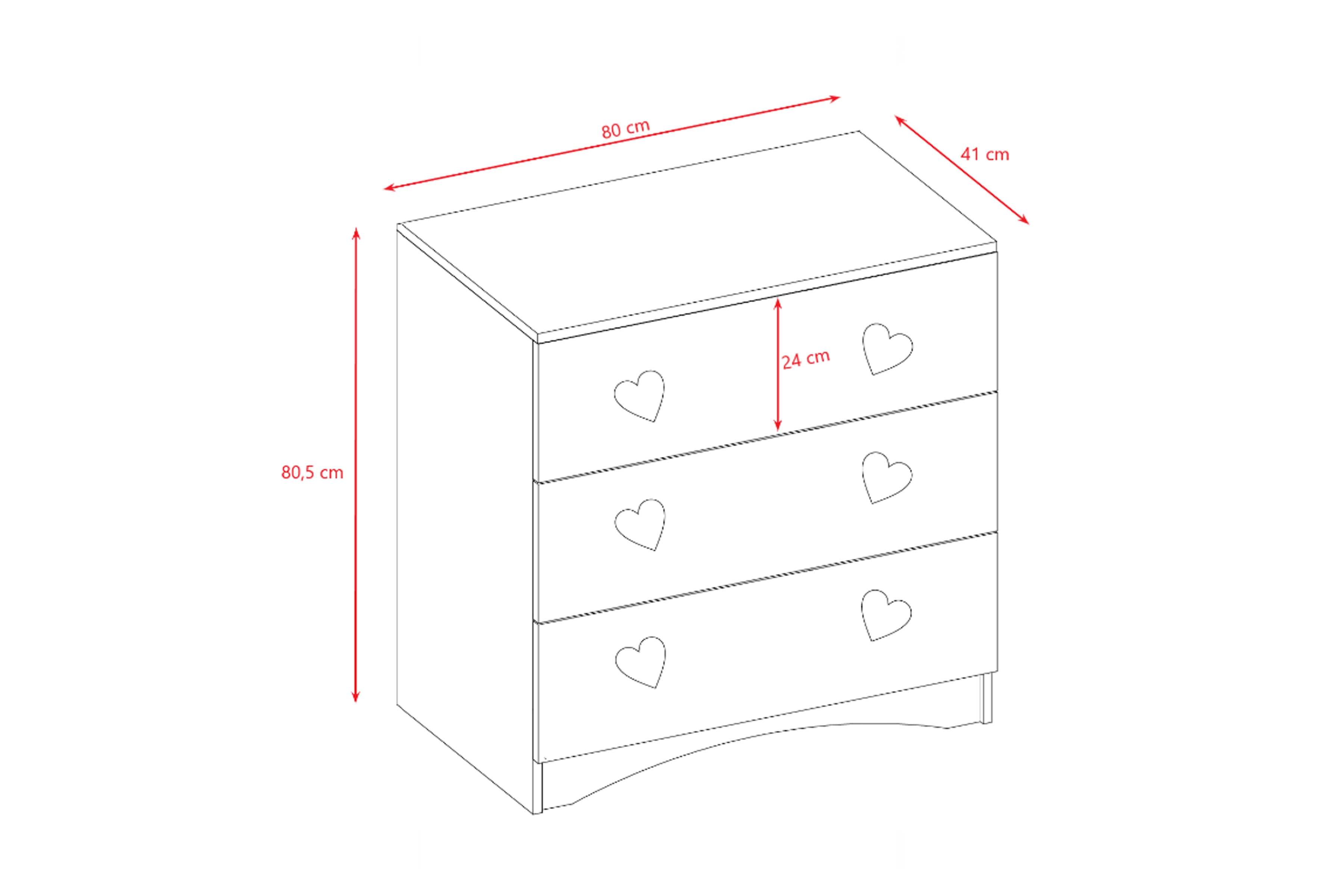 Dětská komoda Pateri 80 cm - bílá Komoda dziecieca Pateri 80 cm - bílá