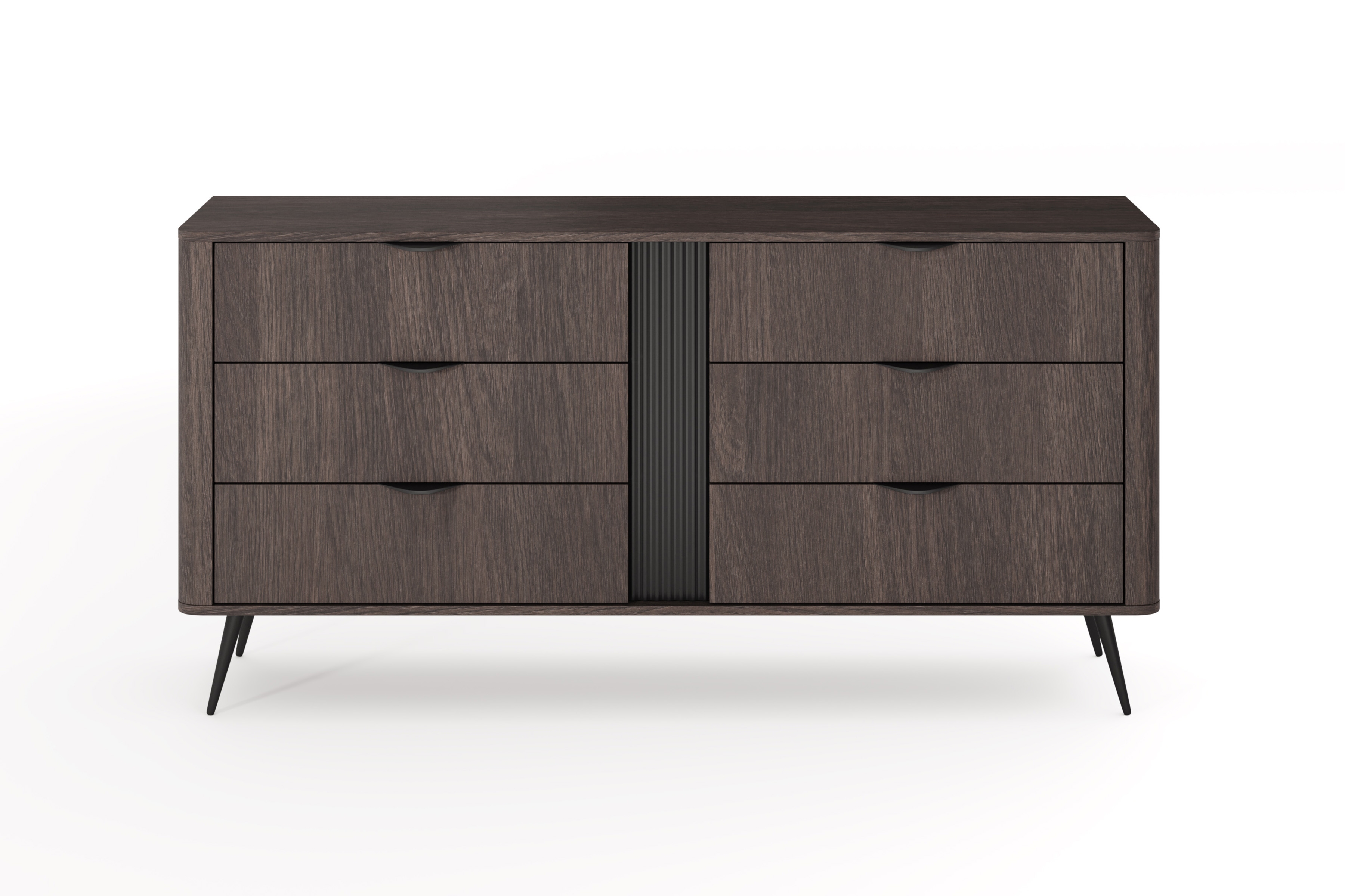 Komoda Edrin 163 cm se zásuvkami - dub dunin / černá Komoda Edrin 163 cm se zásuvkami - dub dunin / černá