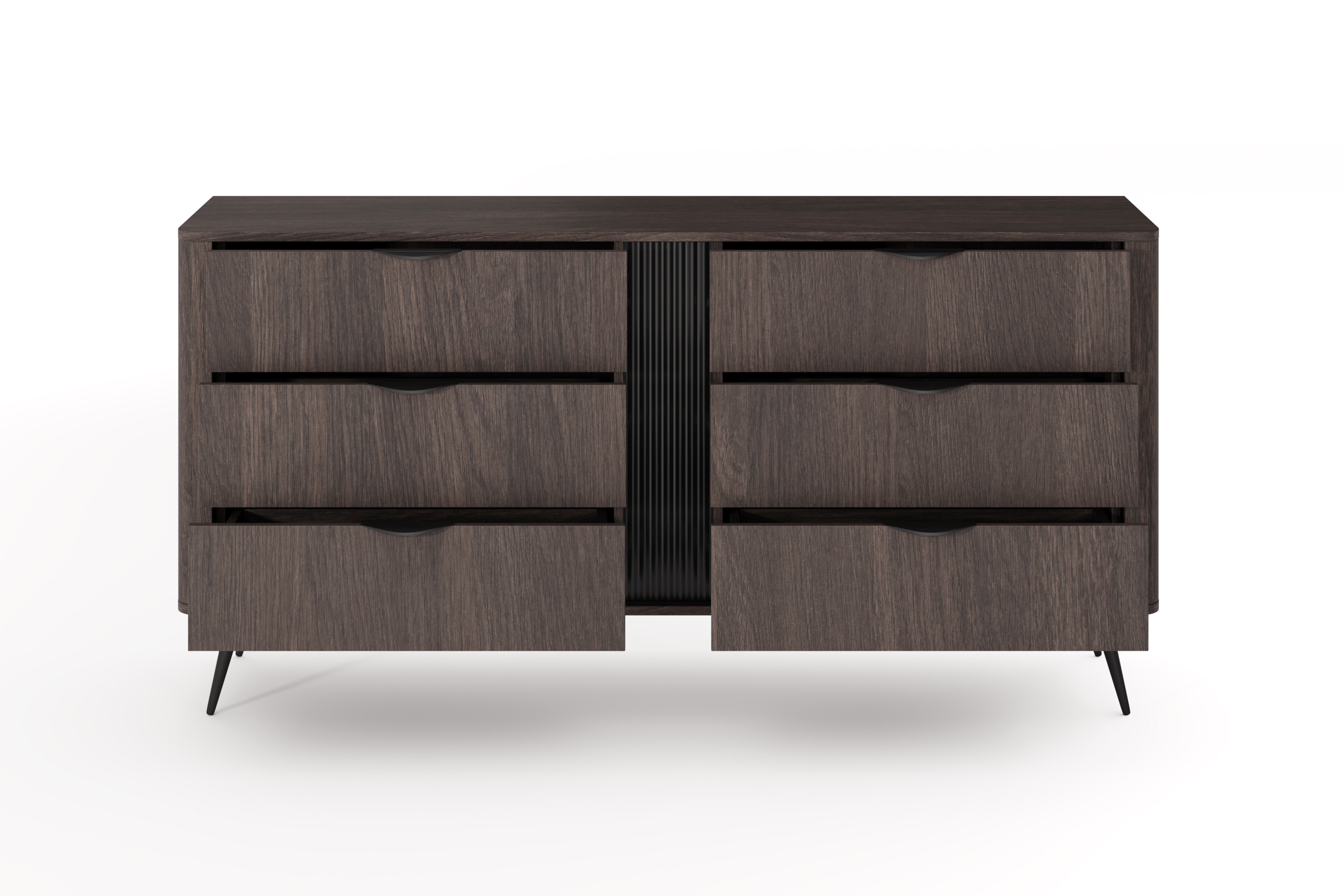 Komoda Edrin 163 cm se zásuvkami - dub dunin / černá Komoda Edrin 163 cm se zásuvkami - dub dunin / černá