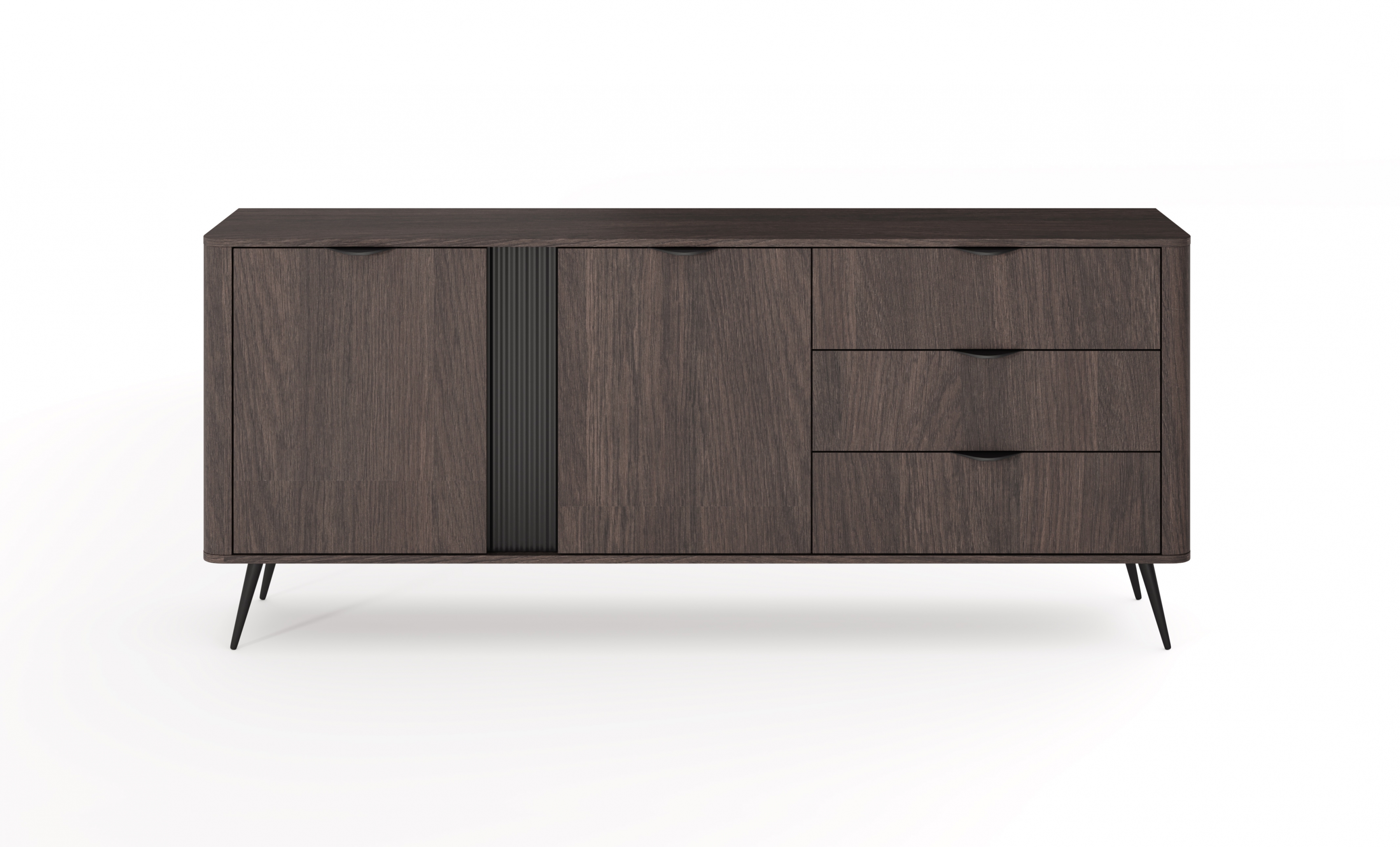 Komoda Edrin 195 cm so zásuvkami - dub dunin / čierna Komoda Edrin 195 cm so zásuvkami - Dub dunin / Čierny