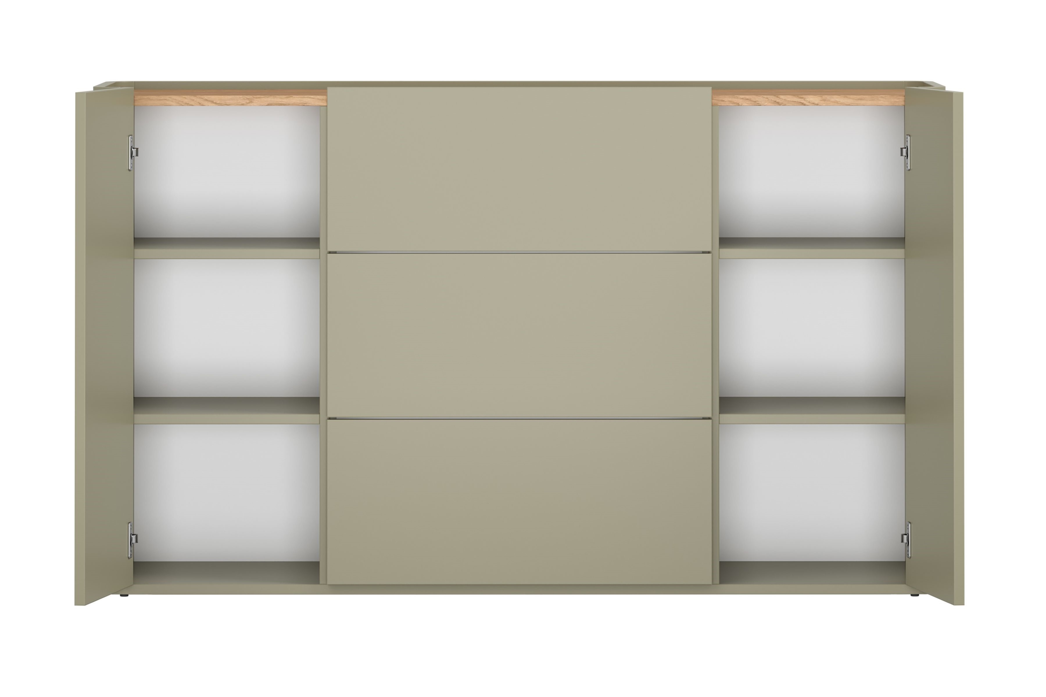 Komoda Elivo 150 cm - eukalyptus / dub baltic dune Komoda Elivo 150 cm so zásuvkami - eukaliptus / Dub baltic dune