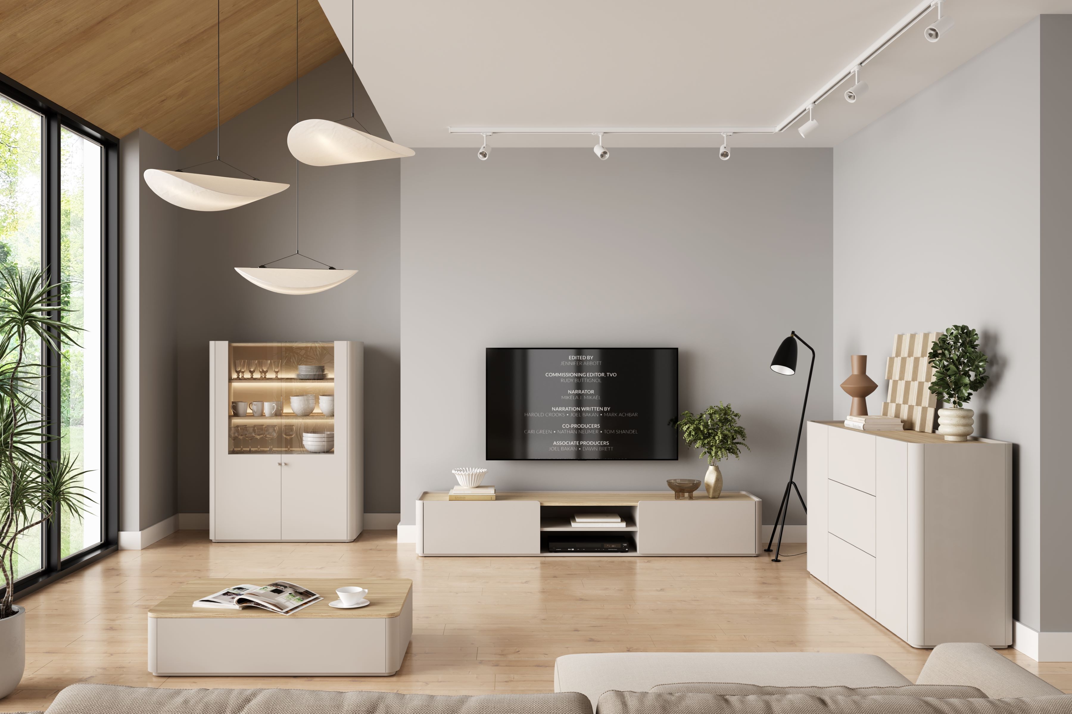 Komoda Elivo 150 cm - kašmírová / dub olejovaný Komoda Elivo 150 cm so zásuvkami - kašmír / Dub olejowany