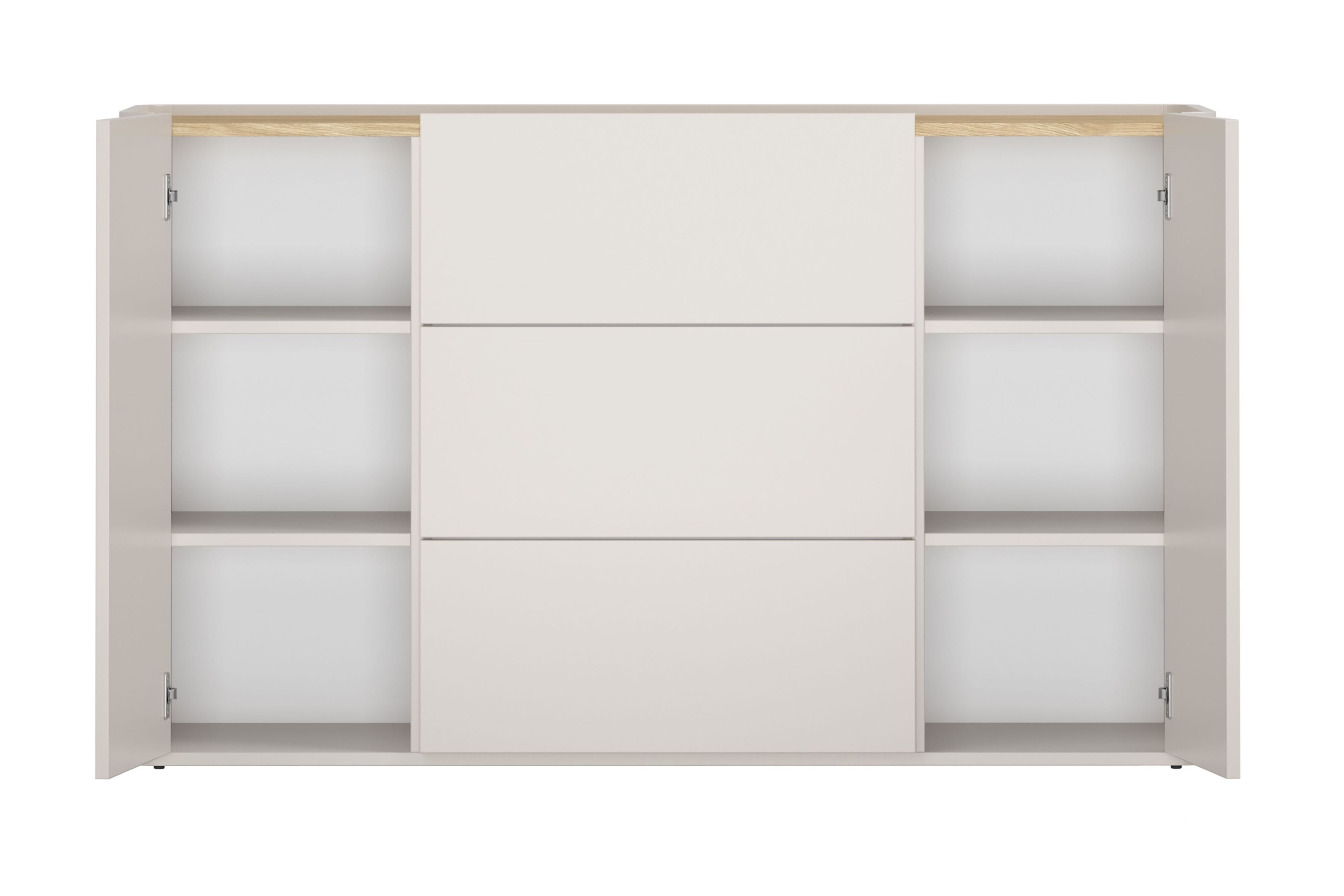 Komoda Elivo 150 cm - kašmírová / dub olejovaný Komoda Elivo 150 cm so zásuvkami - kašmír / Dub olejowany