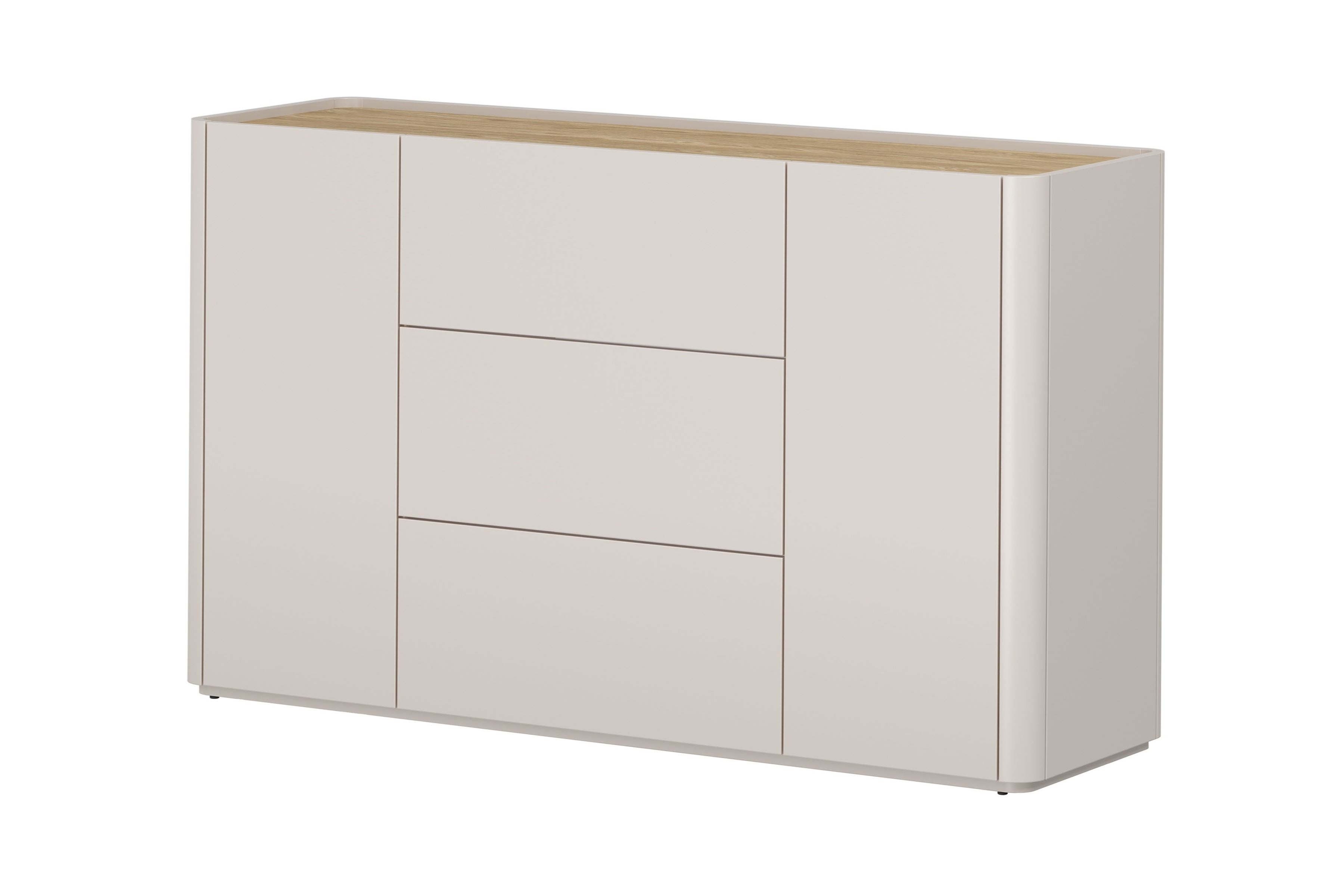 Komoda Elivo 150 cm - kašmírová / dub olejovaný Komoda Elivo 150 cm so zásuvkami - kašmír / Dub olejowany