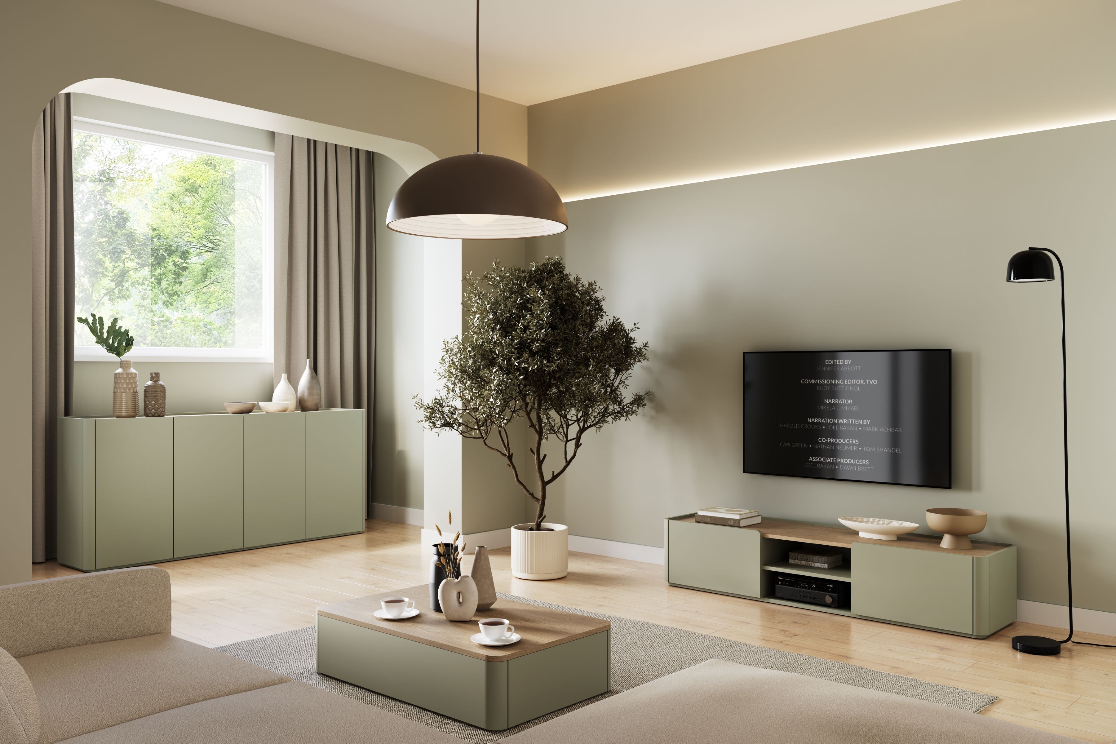 Komoda Elivo 200 cm - eukalyptus / dub baltic dune Komoda Elivo 200 cm - eukaliptus / Dub baltic dune