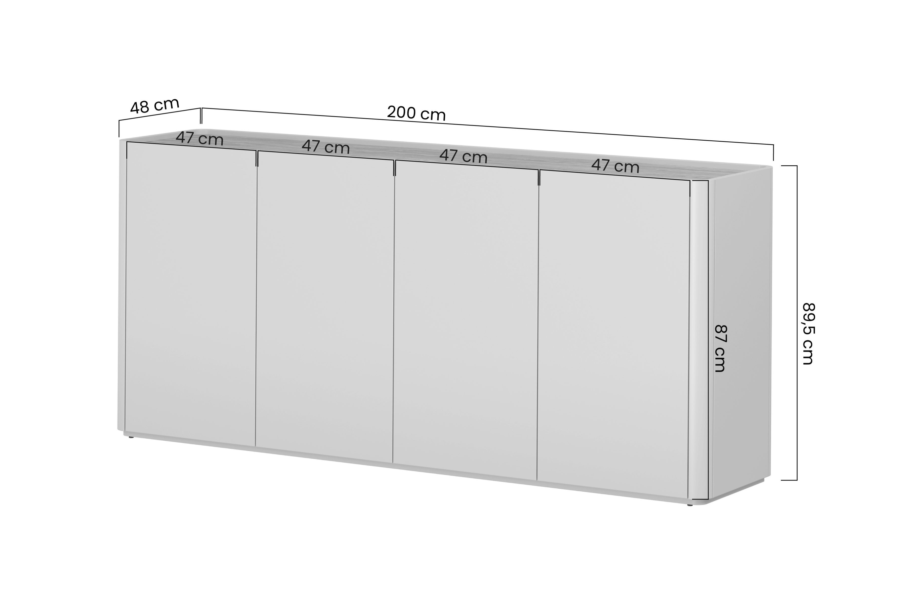 Komoda Elivo 200 cm - eukalyptus / dub baltic dune Komoda Elivo 200 cm - eukaliptus / Dub baltic dune