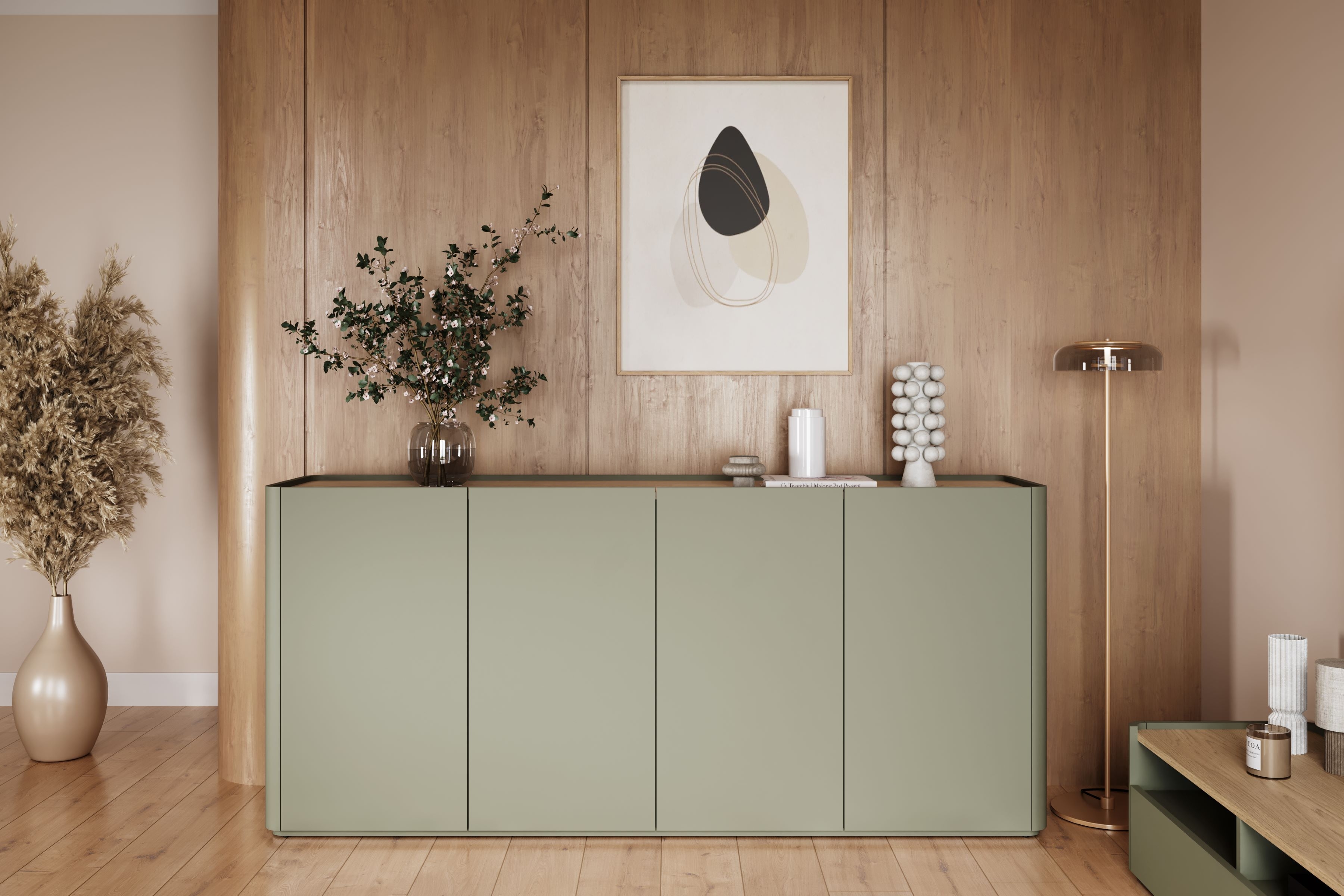 Komoda Elivo 200 cm - eukalyptus / dub baltic dune Komoda Elivo 200 cm - eukaliptus / Dub baltic dune